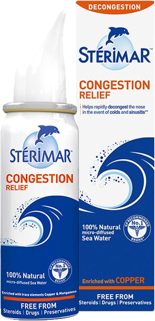 Congestion Relief, Nasal Spray, 100% Natural Sea Water, 100 Ml