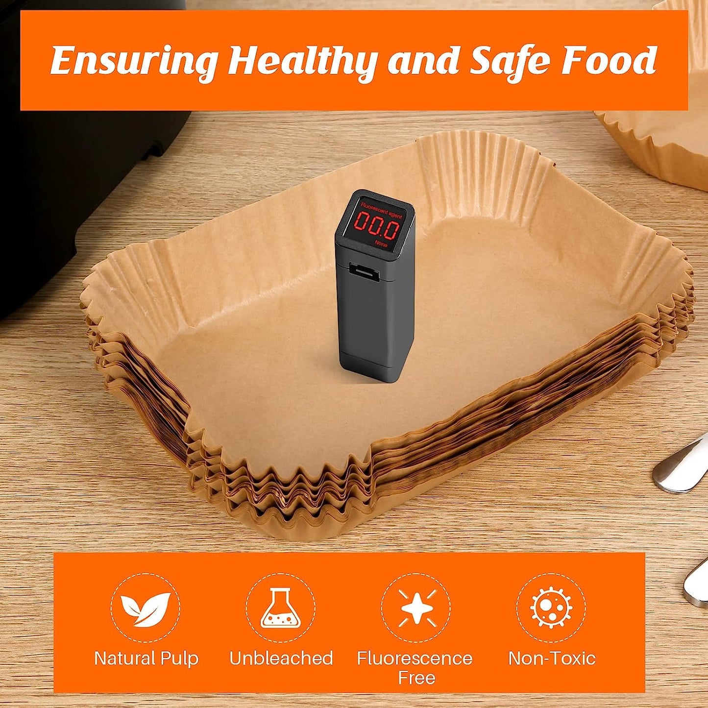 120Pcs Air Fryer Liners for Ninja Dual, Disposable Airfryer Parchment Paper Liners Accessories Compatible with Ninja AF300UK AF400UK SL400UK AF500UK, Other Dual Zone Air Fryer