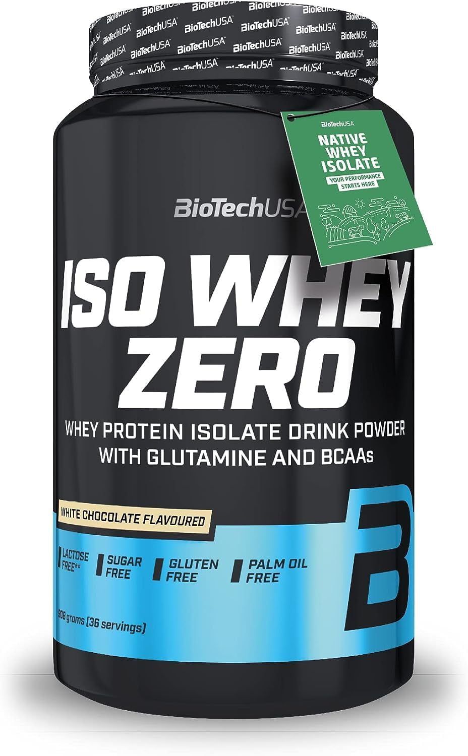 Iso Whey Zero | Premium Whey Protein Isolate | Grass-Fed | Enzyme-Free | Sugar- and Gluten-Free, 908 G, Whitechocolate