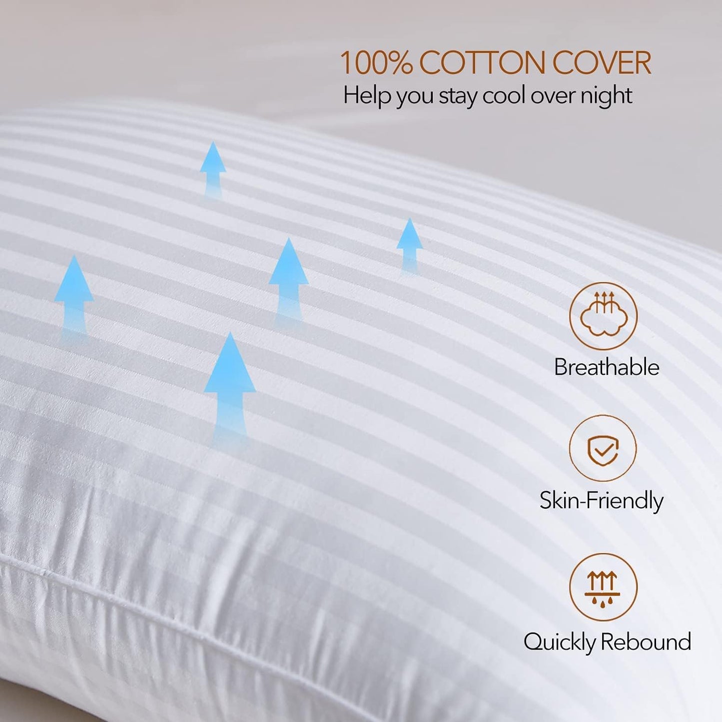 Pillows 4 Pack Hotel Quality Pillows Side Sleeper Bounce Back Bed Pillow Hypoallergenic & anti Dust Mite Resistant Premium Filled Hotel Pillows Pack of 4