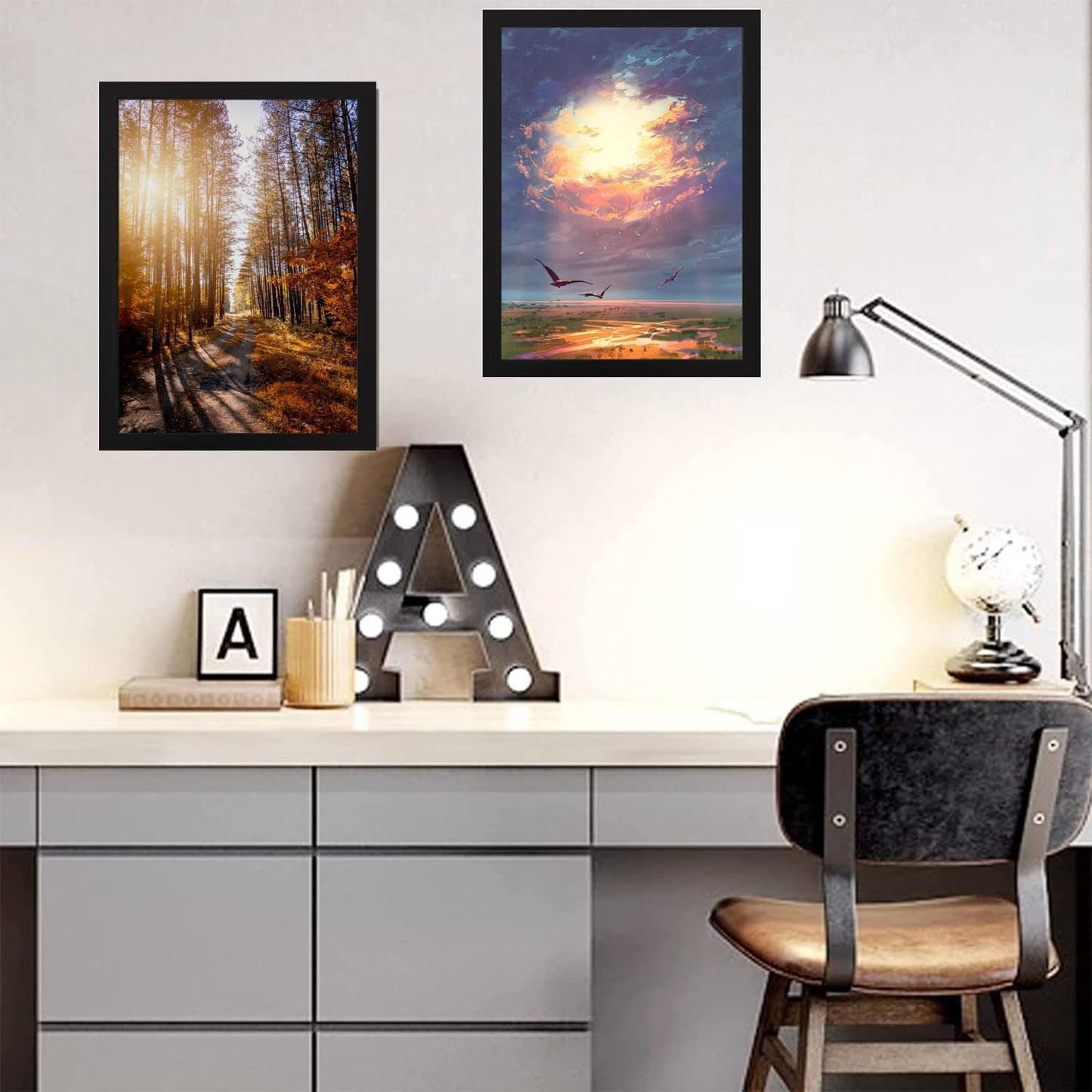 Picture Frame A4, Versatile A4 Black Picture Frame 21 X 29.7Cm, Display, Landscape or Portrait Orientation, Wall-Mount & Desk Stand