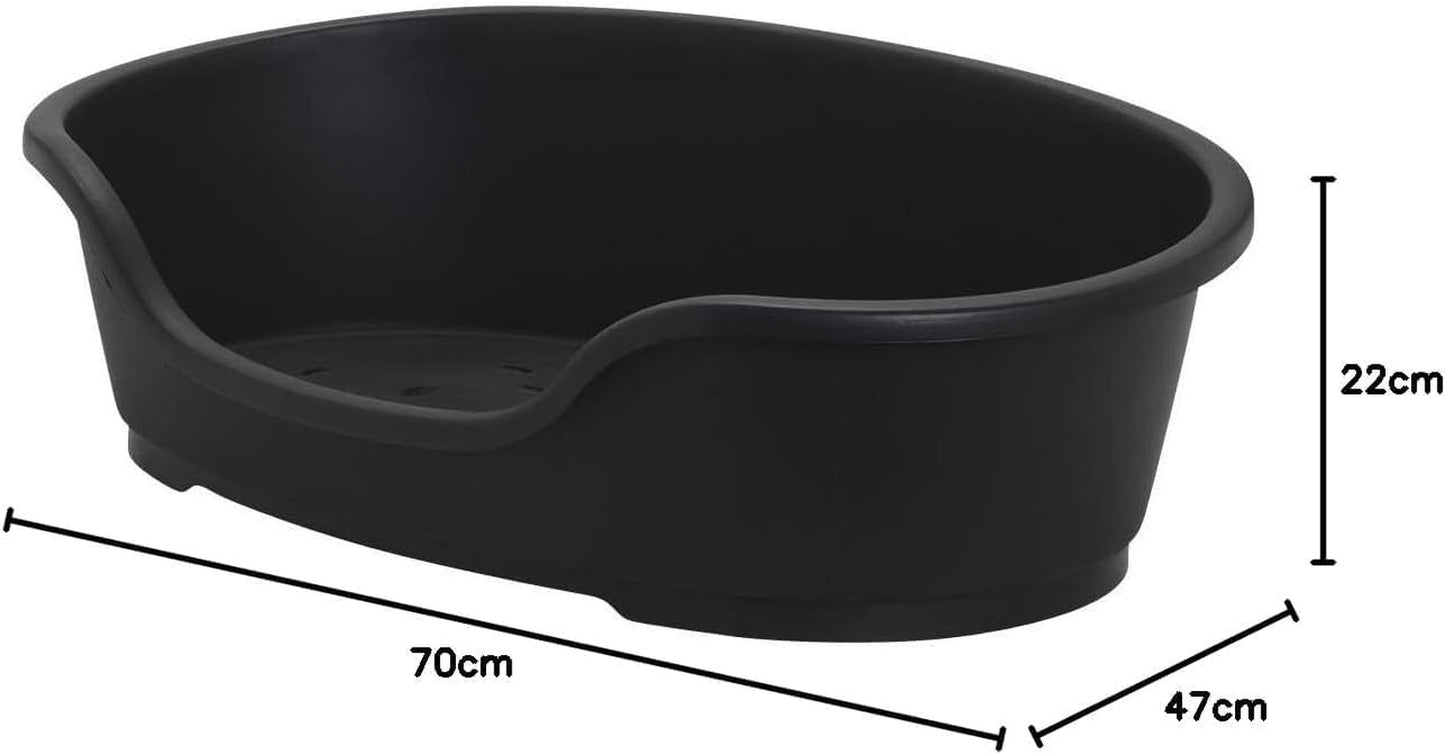 Plastic Dog Bed, Black, Small (60 Cm)