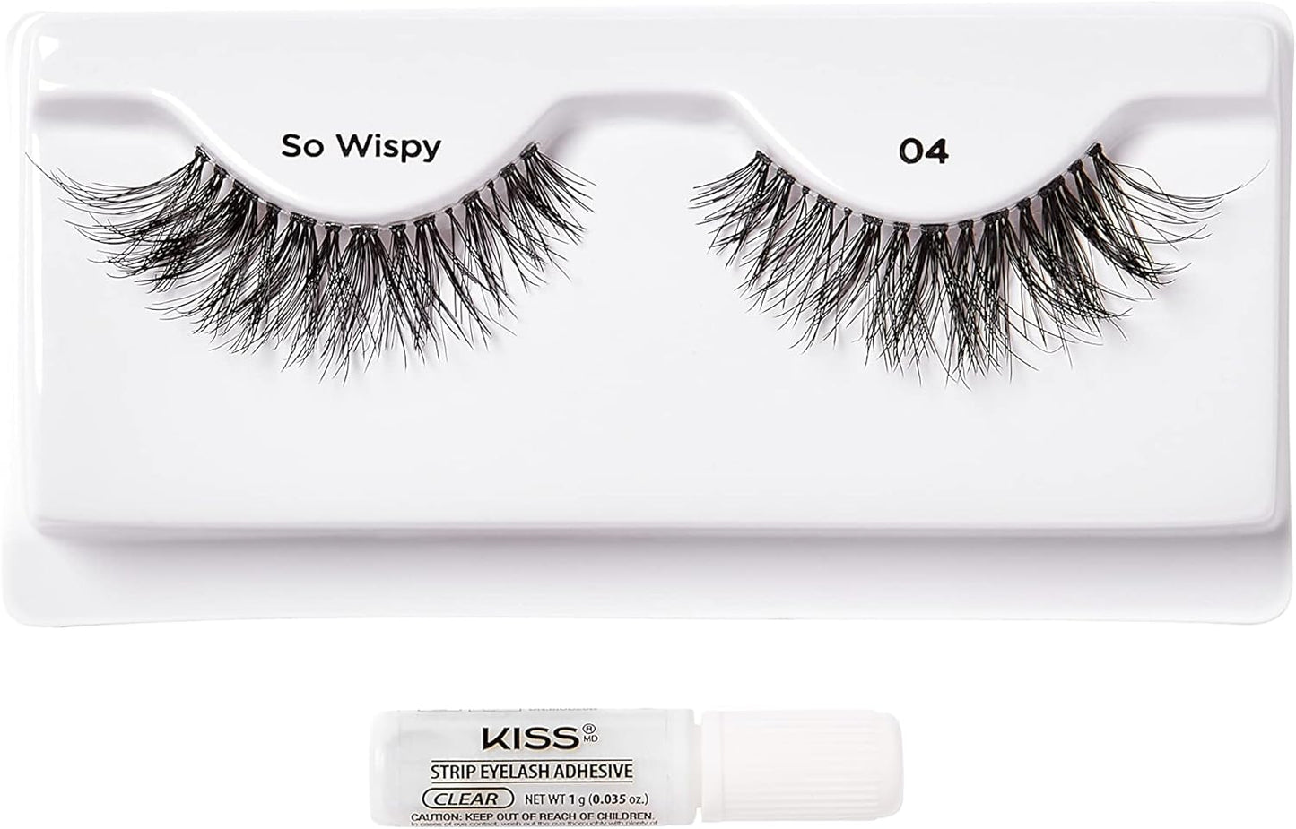 Lash Couture so Wispy Collection 1 Pair of Volumizing Fake Lashes, Style 04, with Tapered Ends and Aloe Infused Lash Glue