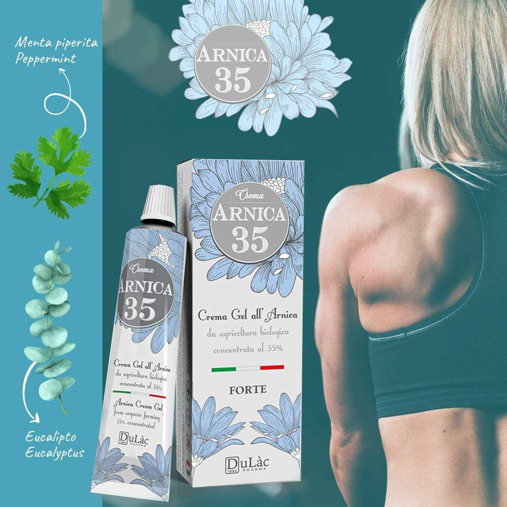 Dulàc - Arnica Cream for Bruising and Swelling 50 Ml, Rich in 35% Organic Arnica Montana Extracts, Bruise Cream Extra Strong Also Ideal for Muscle and Joint Relief, Swelling and Edema