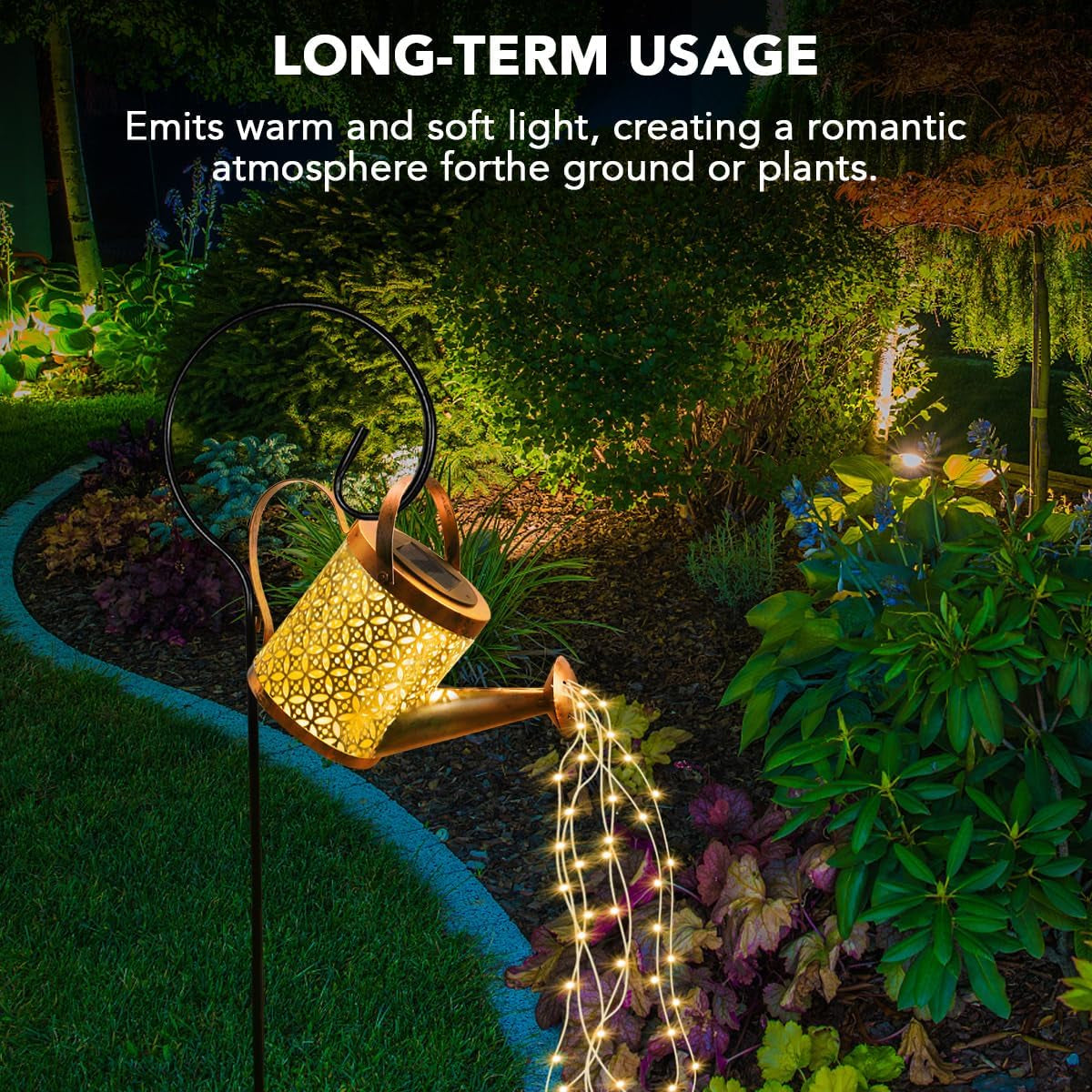 Solar Watering Can Light, LED Solar String Lights Waterproof Dual Mode Water Can Lights for Garden Patio Yard Pathway Lantern Plant Decoration