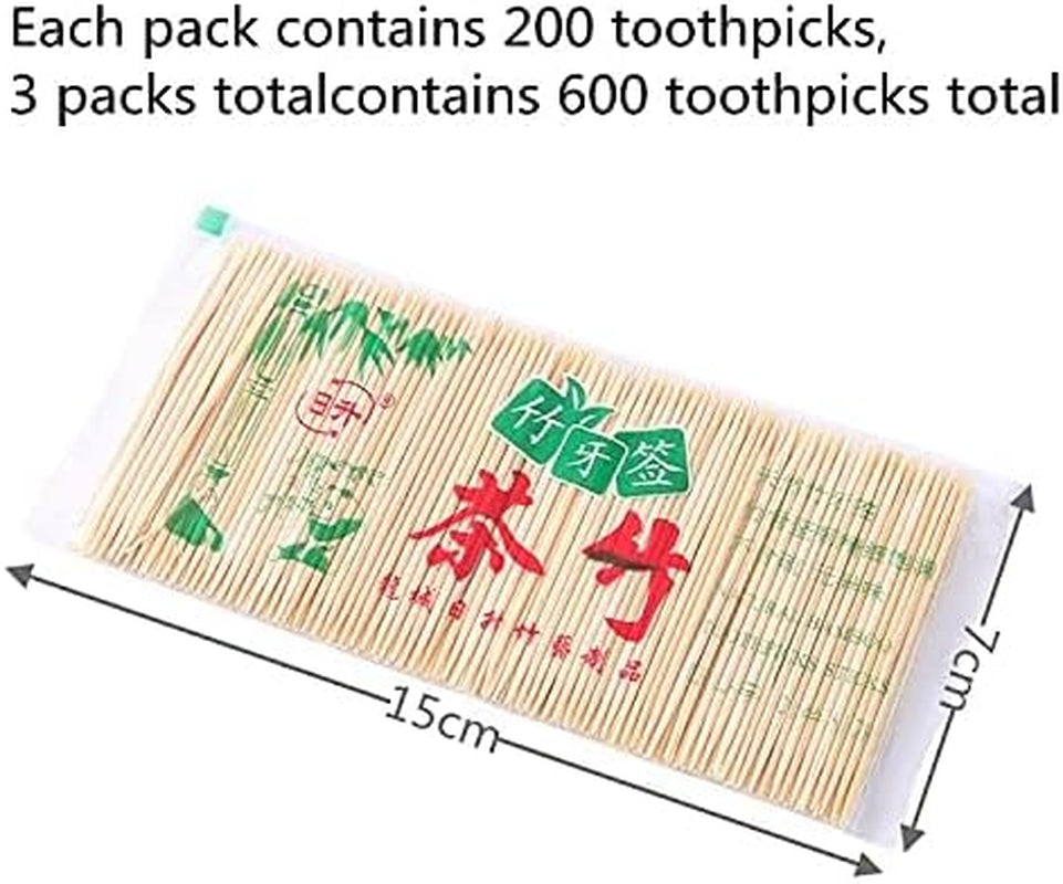 600Pcs Portable Toothpicks, Bamboo Toothpick,Cocktail Stick Appetizer Sticks Fruit Picks for Cocktail Sandwiches Appetizers,Fruit Cuttings