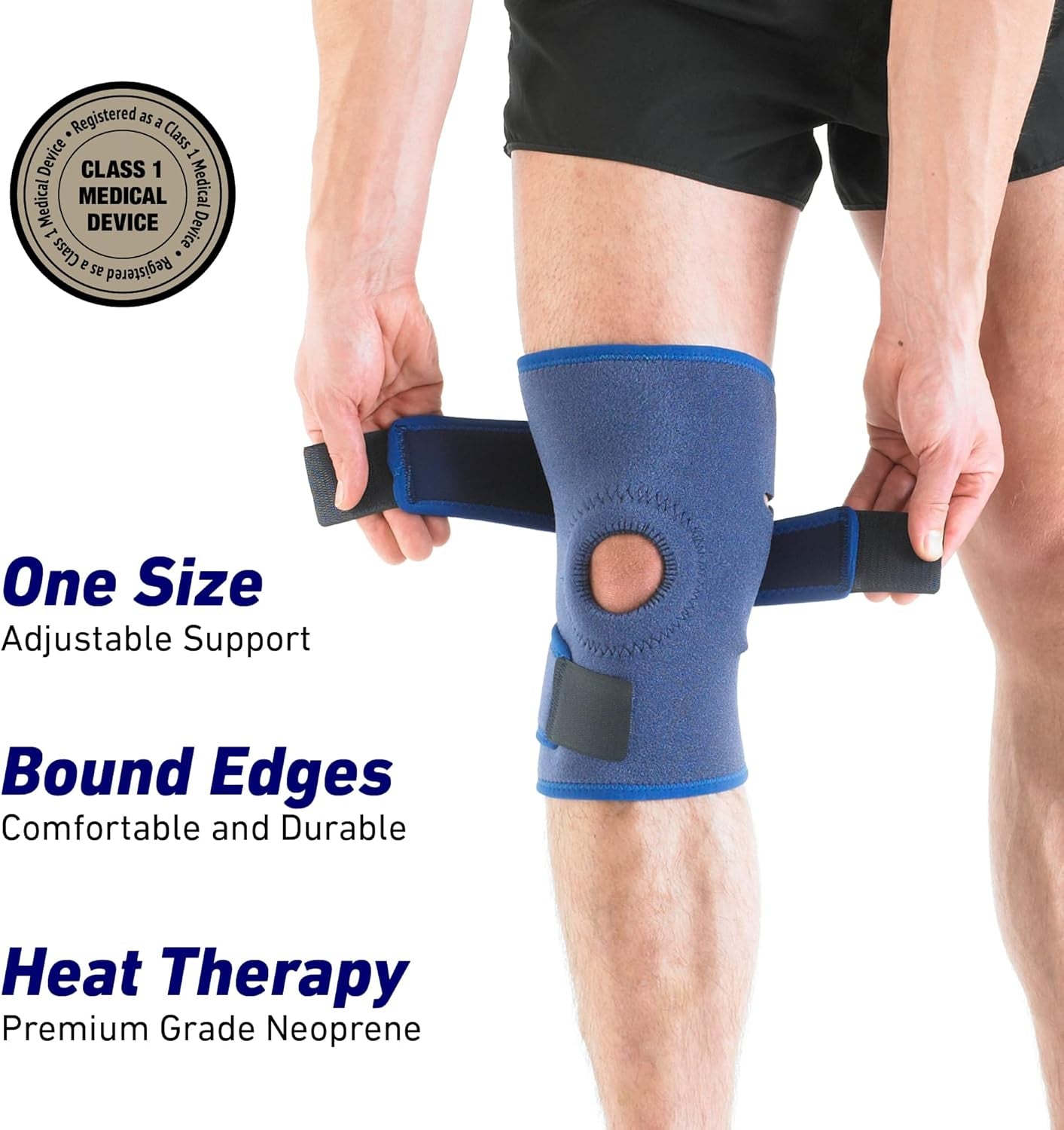 Knee Support Open Patella - Knee Brace for Arthritis, Joint Pain Relief, ACL, Meniscus Tear, Runners Knee, Walking, Running - Knee Supports for Joint Pain Men and Women - Adjustable