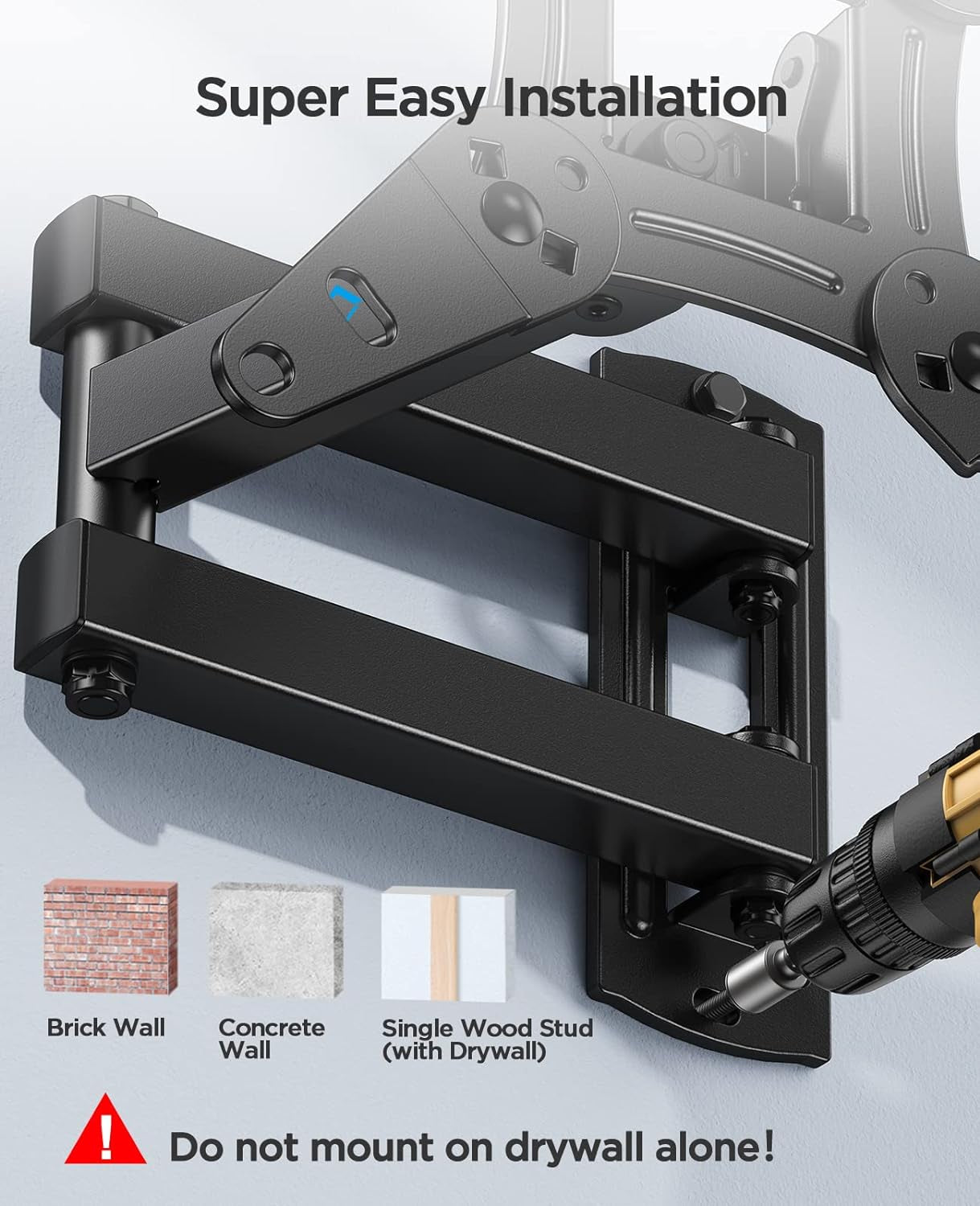 TV Wall Bracket for 13-42 Inch Tvs, Swivels Tilts TV Wall Mount for Flat & Curved TV,VESA 75X75Mm to 200X200Mm up to 20Kg