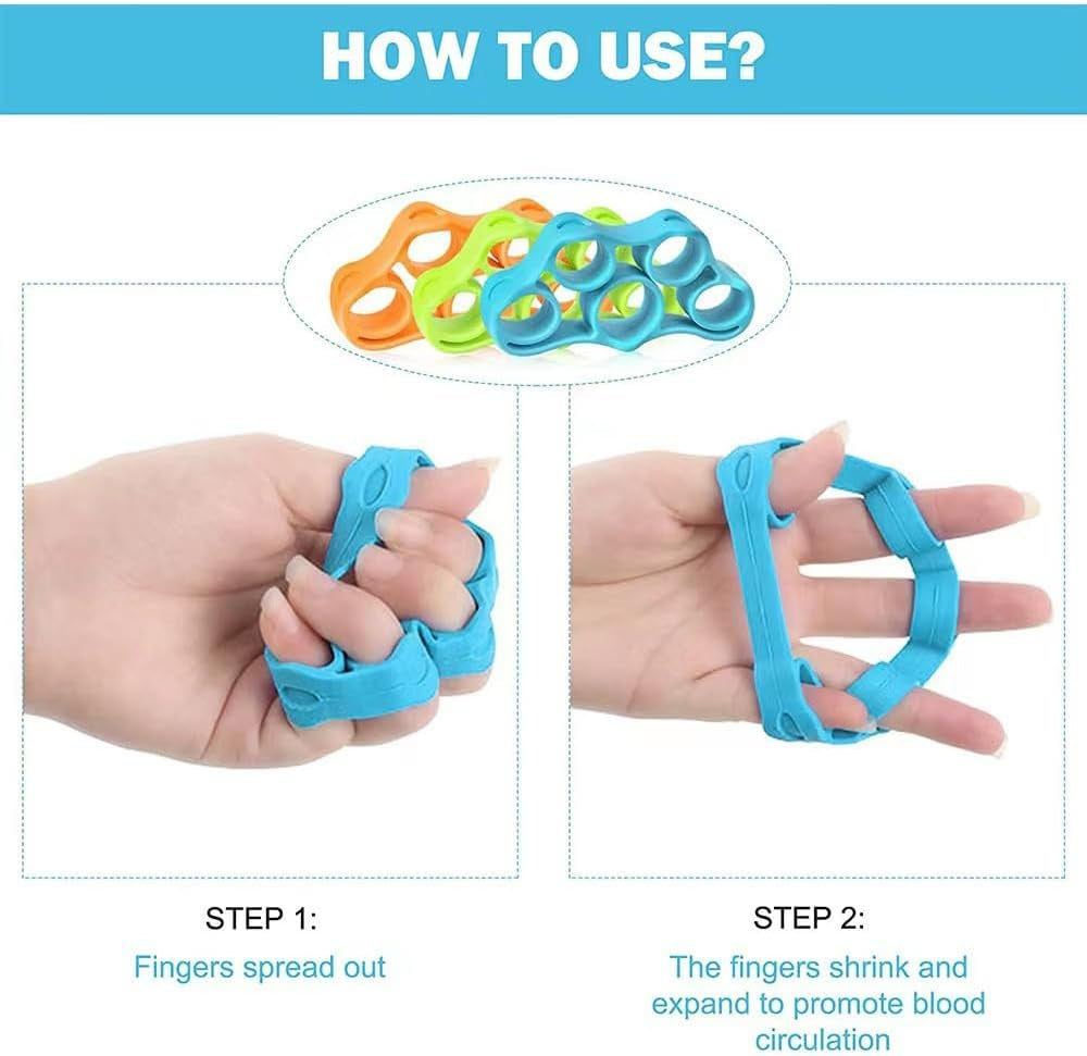 9Pcs Set Hand Grip Strengthener,Finger Exerciser Stress Relief,Hand Squeeze Ball Kit for Grip Strength,Silicone Finger Gripper, Trainer for Relieve Wrist,Muscle Training,Sports,Fitness