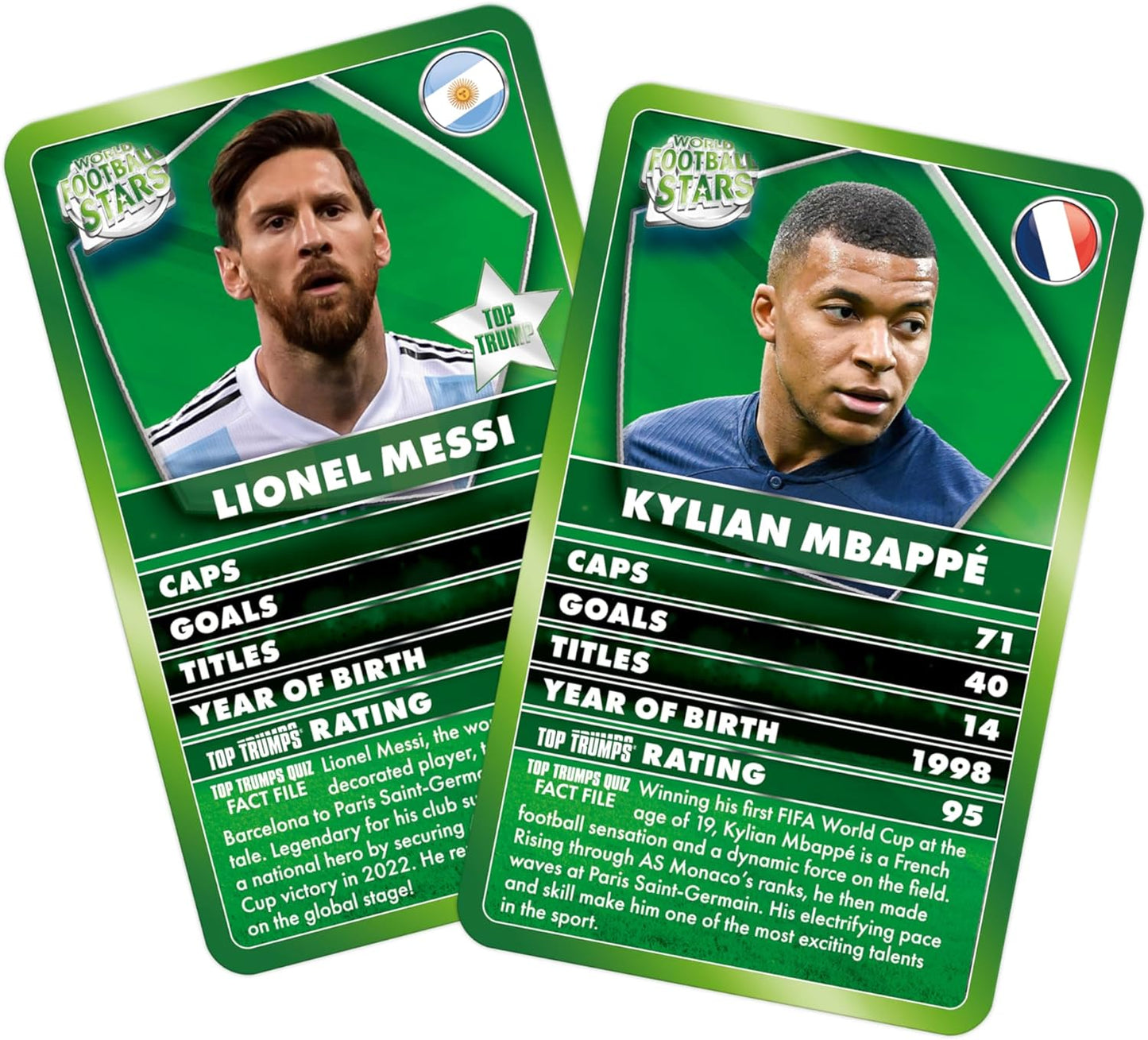 World Football Stars Specials Card Game Green, Play with Lionel Messi, Neymar and Harry Kane, Educational Gift and Toys for Ages 6 Plus