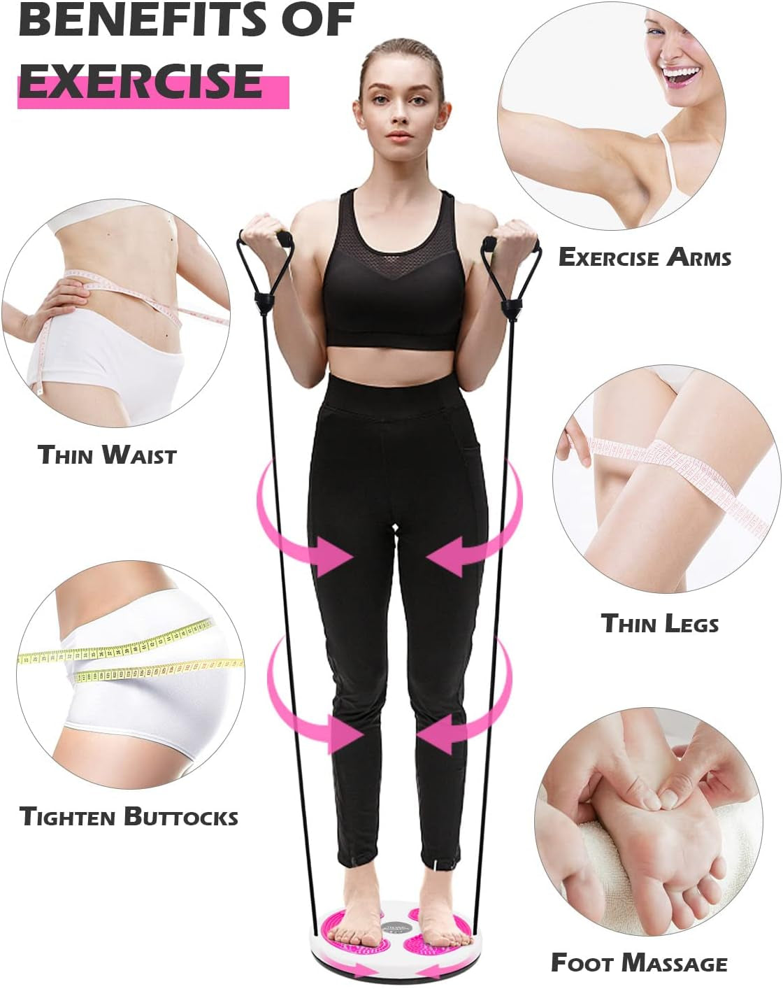 Waist Twist Disc, Waist Slimming Balance Rotating Disc Multi-Functional Twist Board Exercise with Massage Foot Sole- Home Fitness Gym Equipment