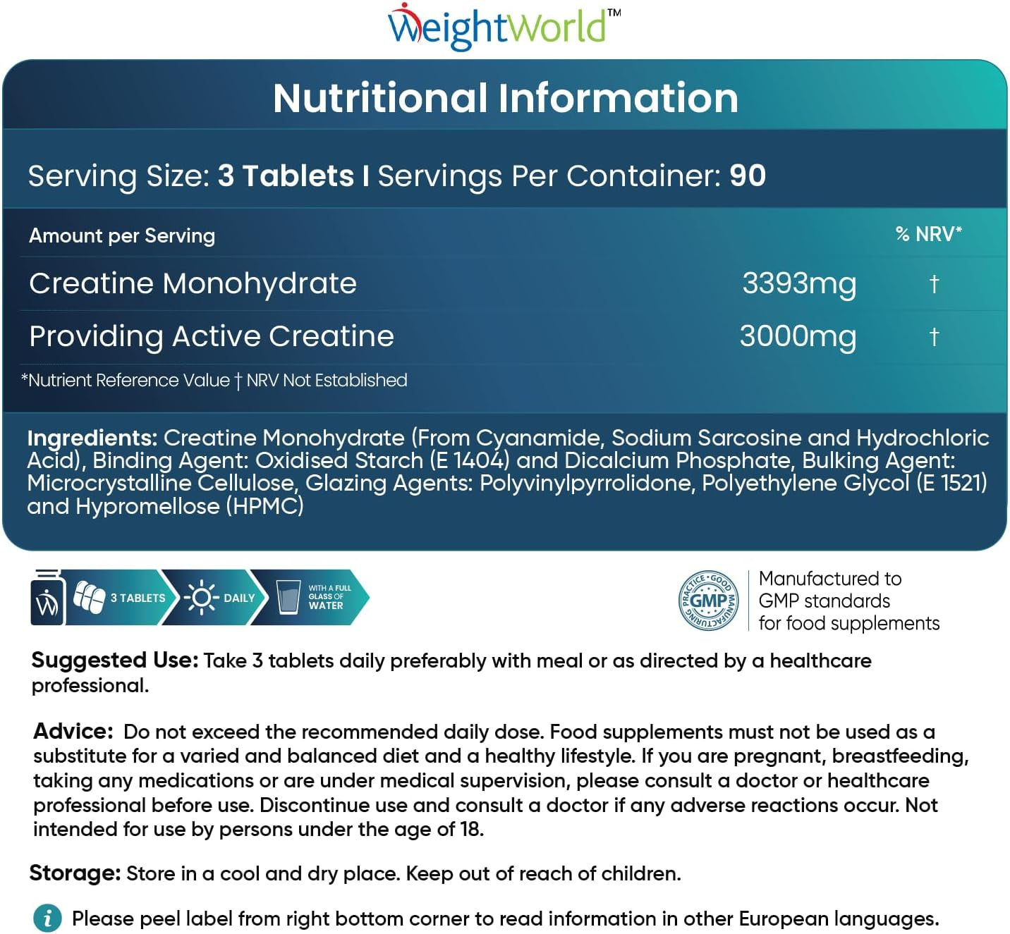 Creatine Monohydrate Tablets 3000Mg - 270 Creatine Tablets - Gym Supplement for Men & Women - Creatine Monohydrate Powder Alternative - Vegan & Keto Unflavoured Energy Supplement for Workout