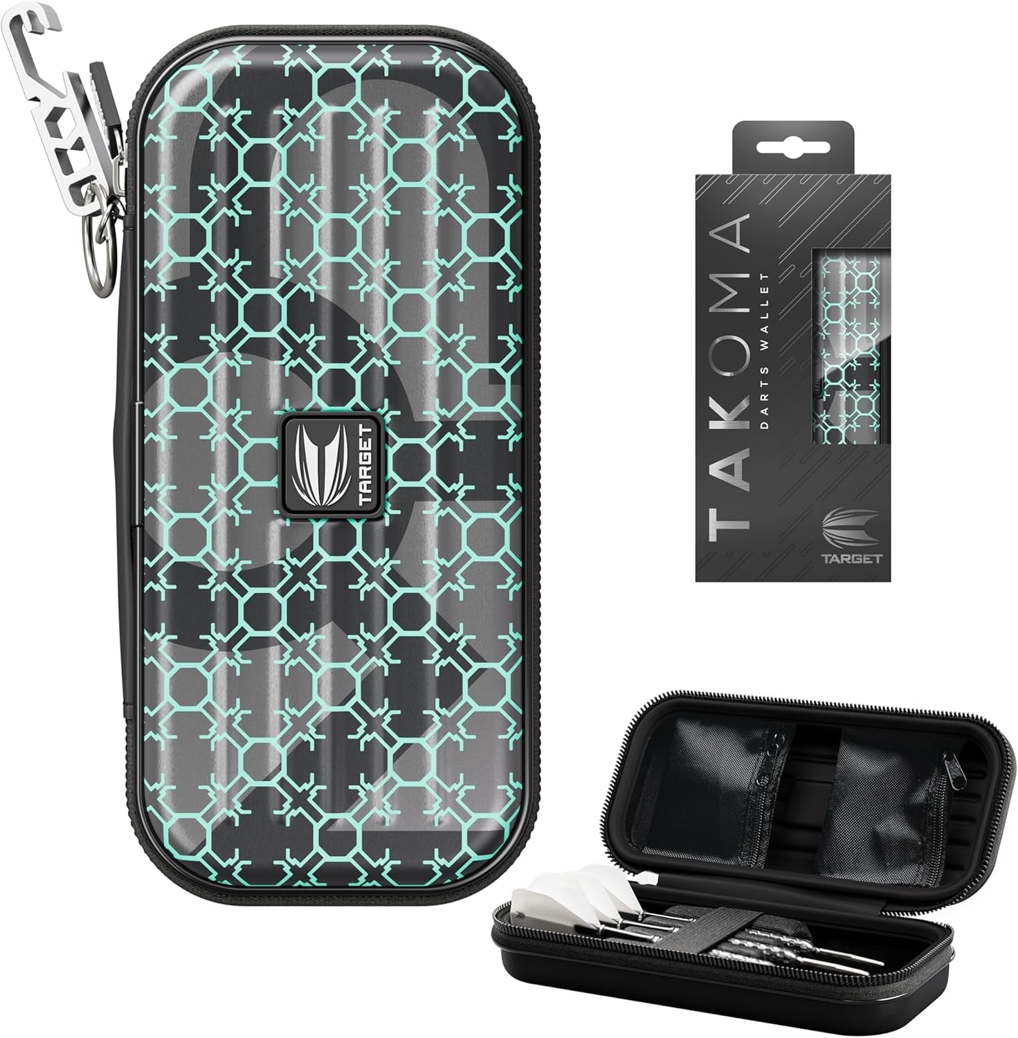 Darts Takoma Darts Wallet, Regular Size, MOD Design | Darts Case Holds 3 Darts | Protective EVA Dart Holder with Pouches & Key Fob