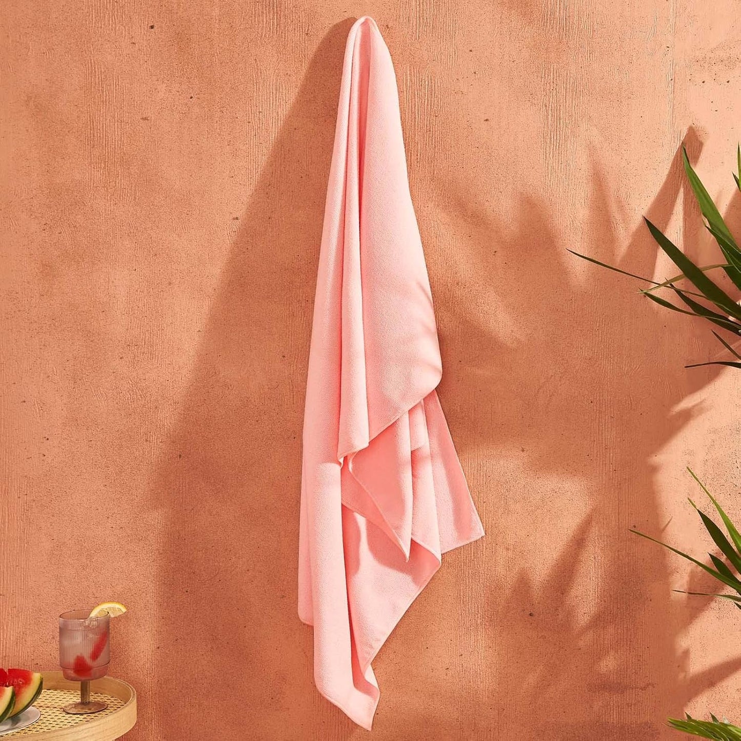 Large Microfibre Beach Towel for Girls Quick Dry Bathroom Pool Holiday Men Women Absorbent, 71 X 152Cm - Blush Pink