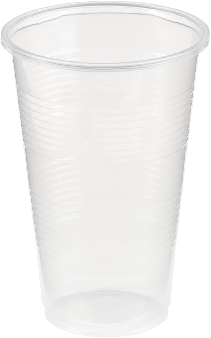 Plastic Tumblers 0.5 Pint, Clear Plastic Half Pint Party Cups, Disposable and Recyclable, 50 Pack