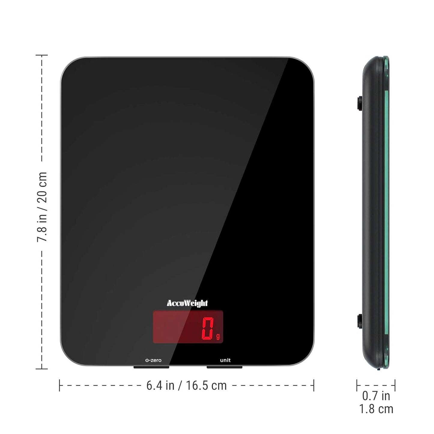 201 Digital Kitchen Scales with Tempered Glass Platform Electronic Weighing Food Scale with Backlit LCD Display Multifunctional, for Office School Home Baking Cooking, 5Kg/11Lb