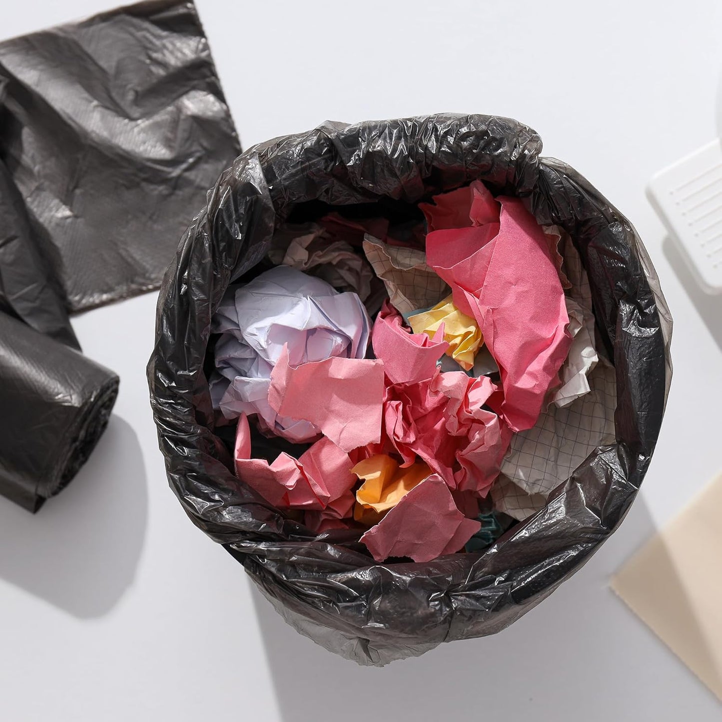 - 50 Pack Heavy Duty Bin Bags - 50L -35 Microns - Recyclable Black Bin Bag with Leak Resistant Seal, Sustainable Refuse Sack, Eco-Friendly Rubbish for Home, Office & Kitchen (600X800 Mm)