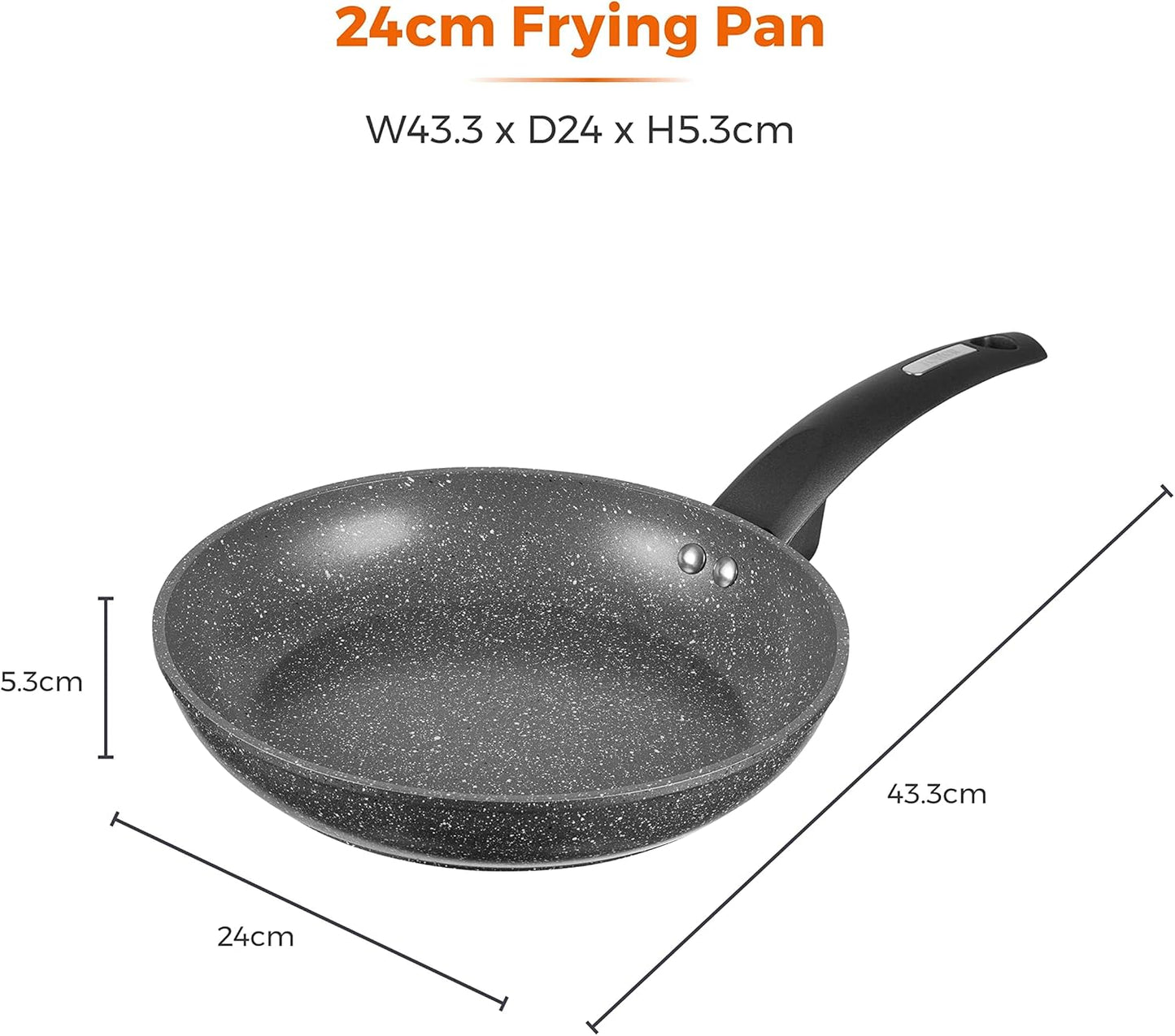 Cerastone T81232 Forged Frying Pan with Non-Stick Coating and Soft Touch Handles, 24 Cm, Graphite