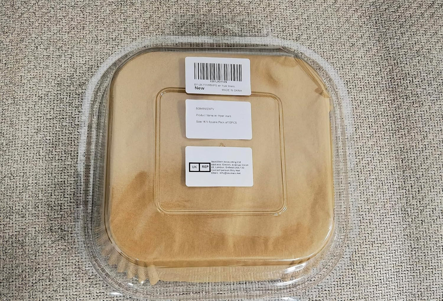 Air Fryer Parchment Paper Liner, 50PCS Square Liners Disposable, Greaseproof for Fryer, Compatible with COSORI, Ninja, Tower Cosori (Unbleached)