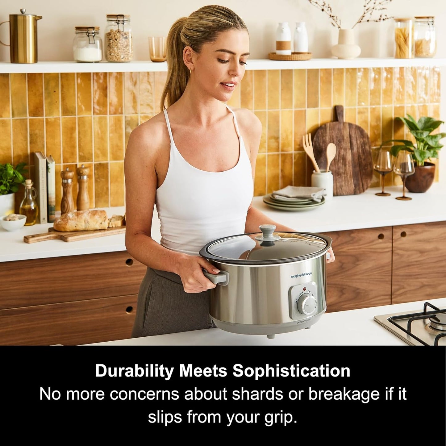461014 Sear & Stew 6.5 Litre Aluminium Slow Cooker, One-Pot Solution, Brushed Stainless Steel