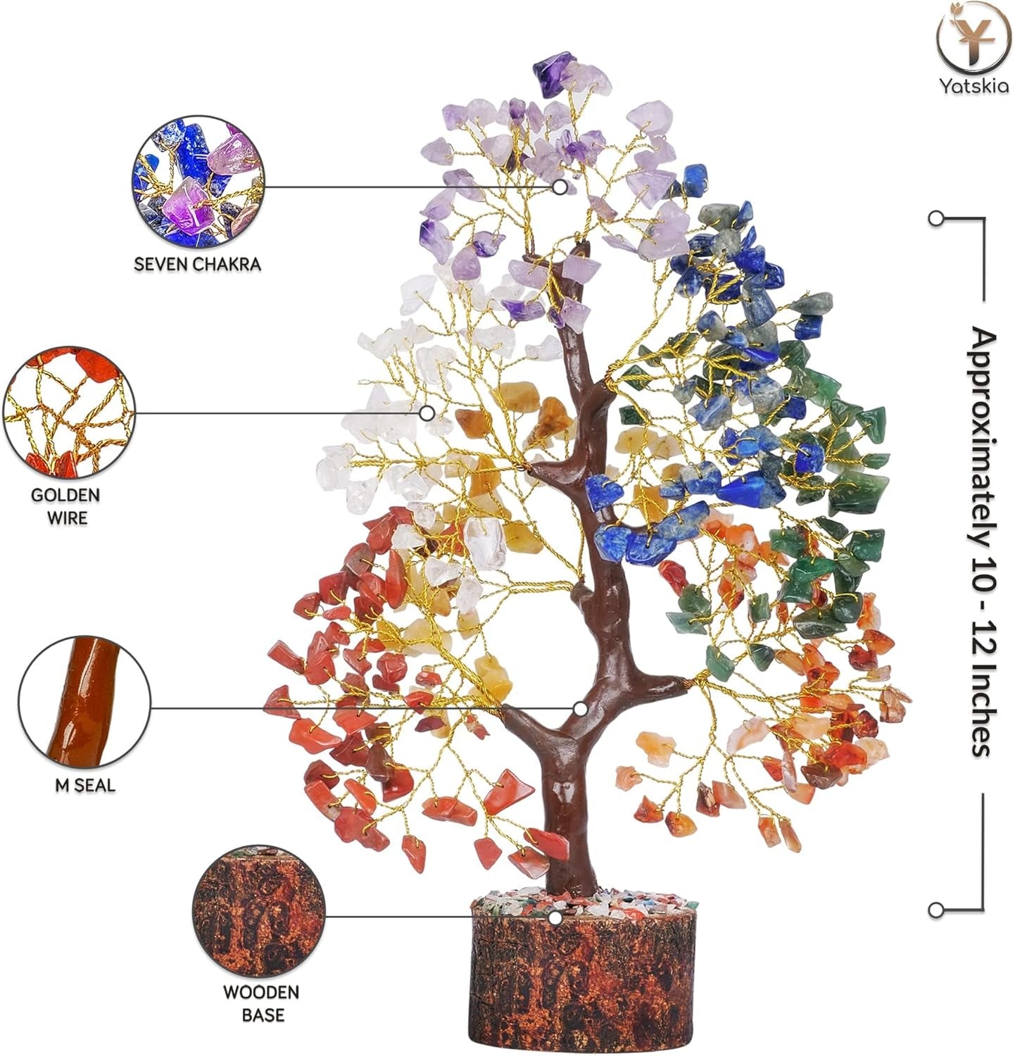 7 Chakra Tree of Life, Crystals and Healing Stones, Birthday Gifts for Women - Crystal Tree for Positive Energy, Office Decor, Gifts for Women, Mom Birthday Gifts for Women