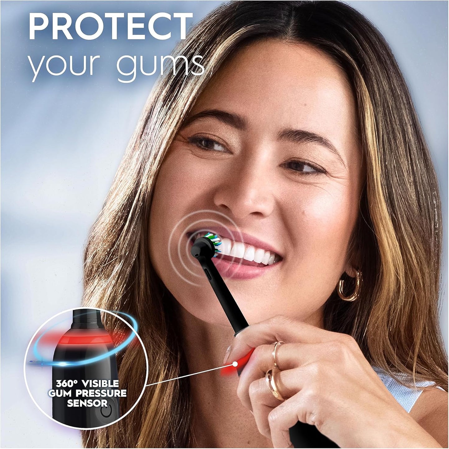 Pro 3 Electric Toothbrushes for Adults, Gifts for Women / Men, 1 Cross Action Toothbrush Head & Travel Case, 3 Modes with Teeth Whitening, 2 Pin UK Plug, 3500, Black, Oral B
