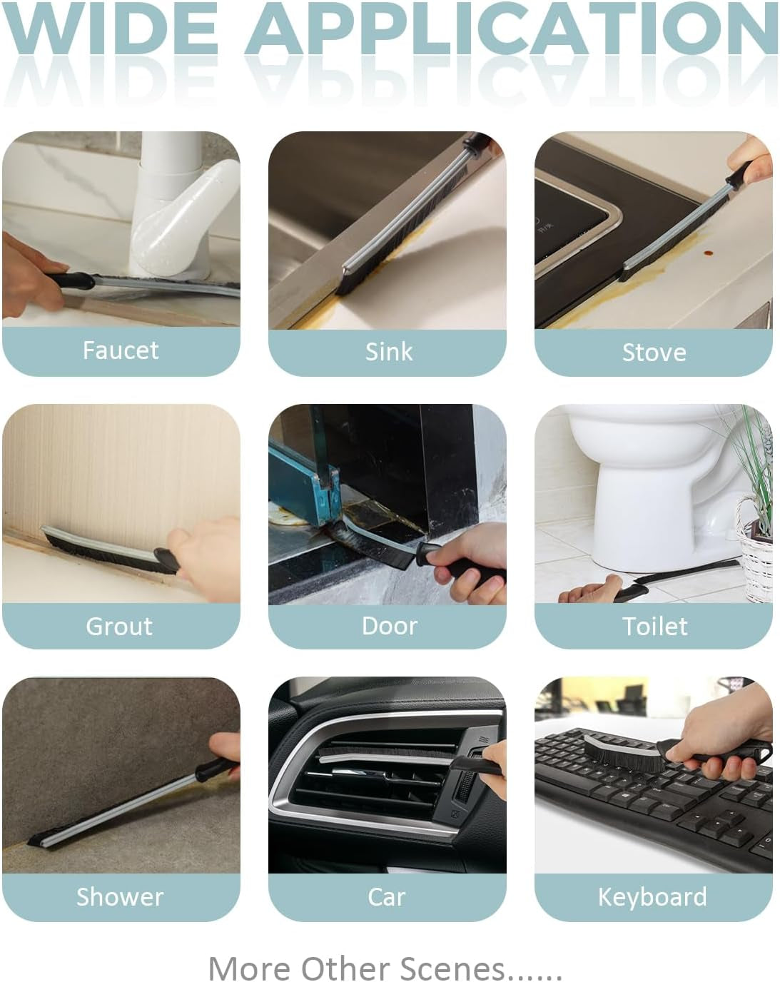 Cleaning Brush - Hard Bristle Crevice Cleaning Brush UK, Multifunctional Gap Cleaning Scrub Brush, Grout Brush, Cleaning Products for Household Use, Home, Kitchen, Bathroom, Window, Vehicle