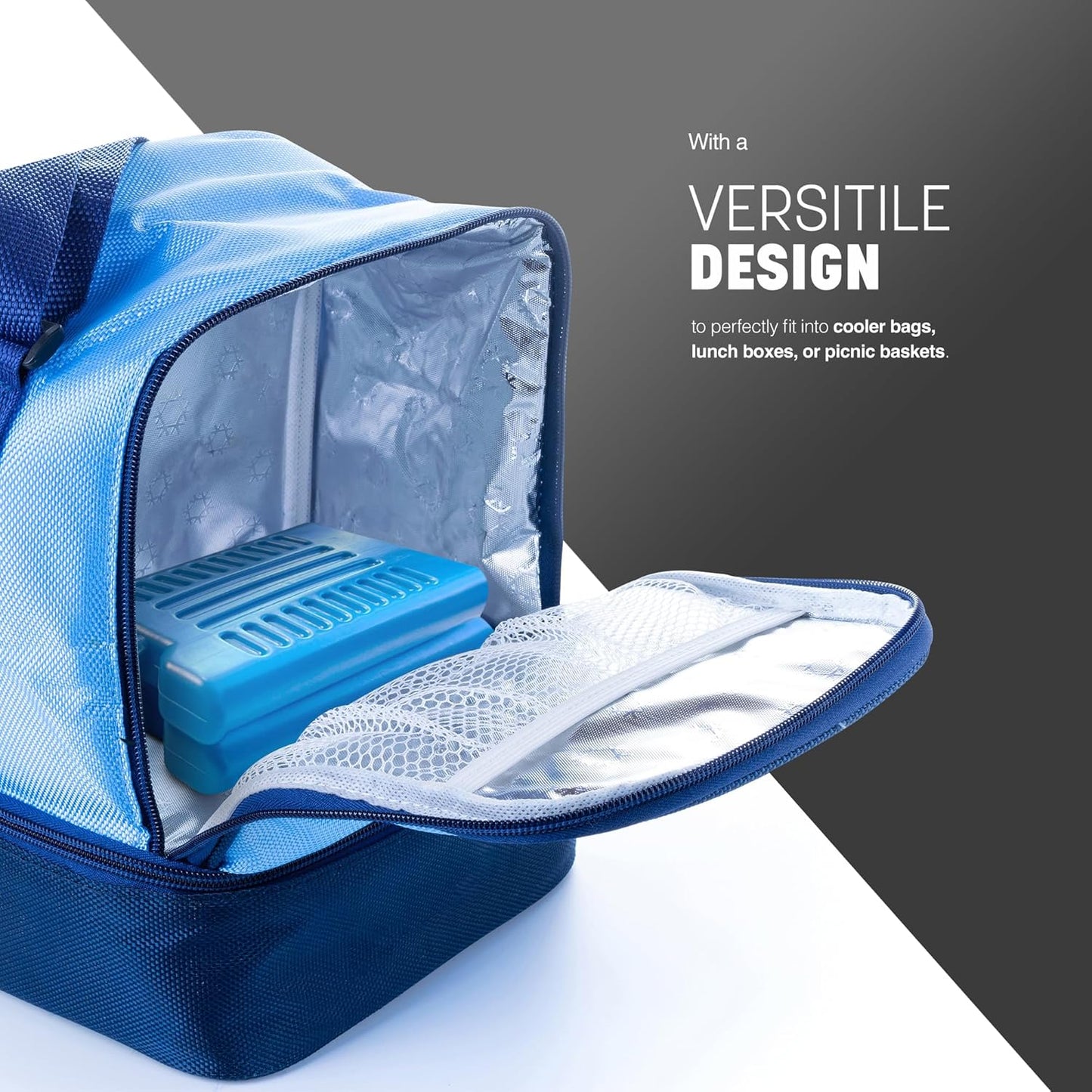 Freezer Blocks for Cooler Bags - Reusable Ice Packs for Lunch Box, Travel, Picnic, and Outdoor Activities Multicolour (6 Pack)