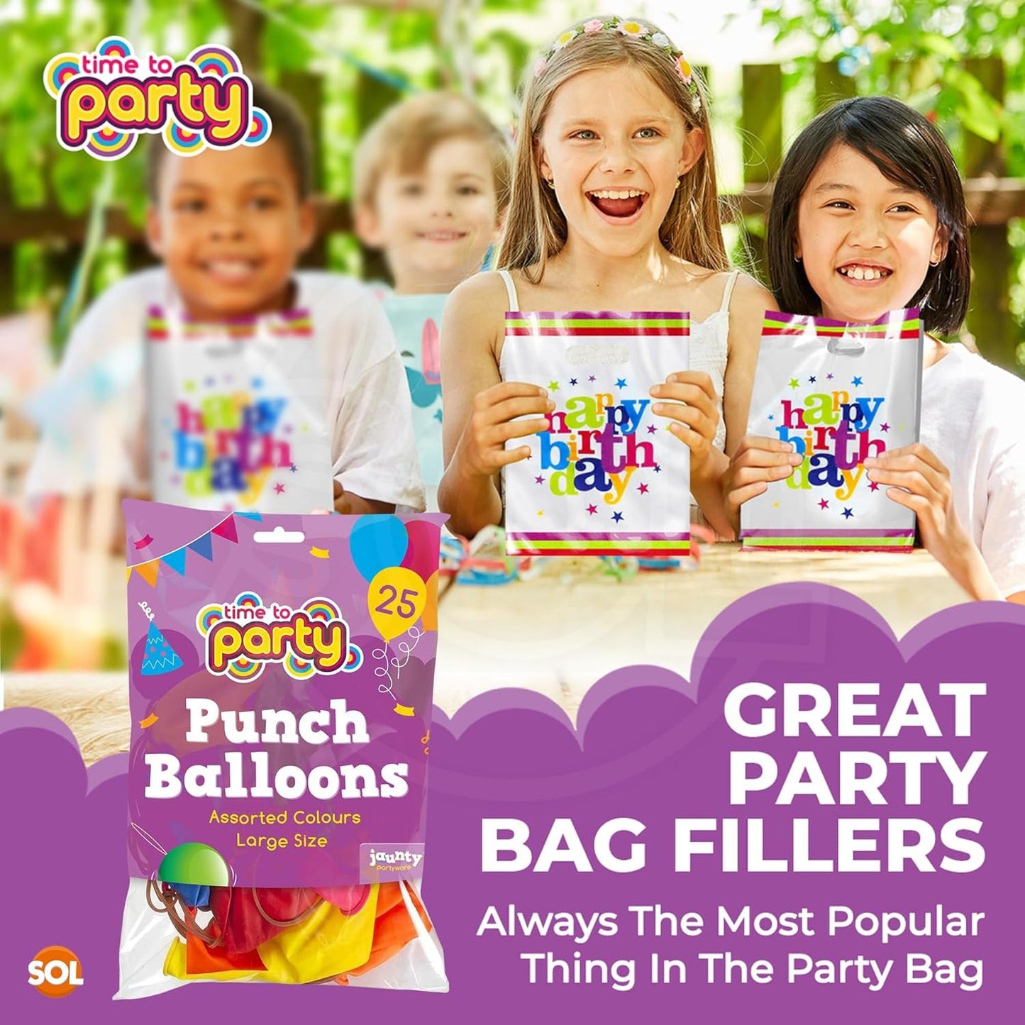 25X Large Punch Balloons for Kids Ideal Party Bag Fillers - 12 Inch Large Size - Assorted Colours - Fun Children’S Party Ideas - Thick & Strong - Easy to Inflate