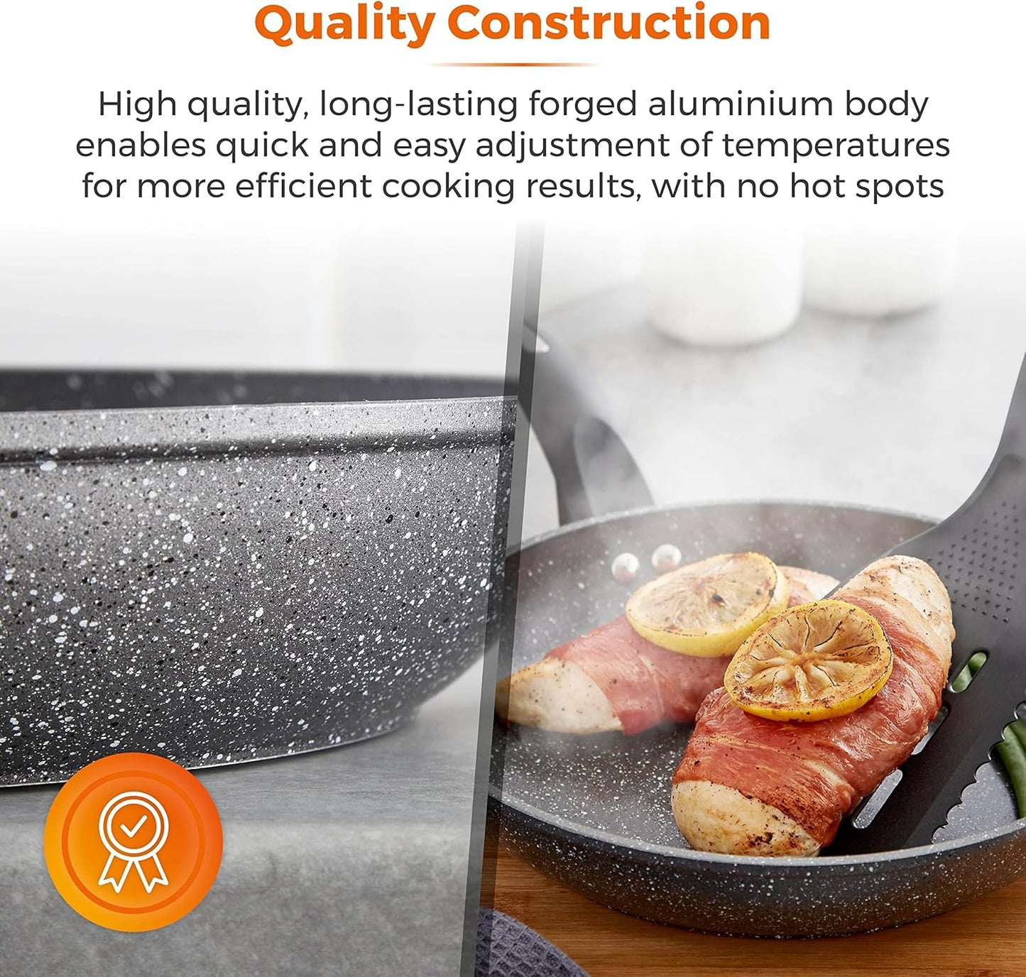 Cerastone T81232 Forged Frying Pan with Non-Stick Coating and Soft Touch Handles, 24 Cm, Graphite