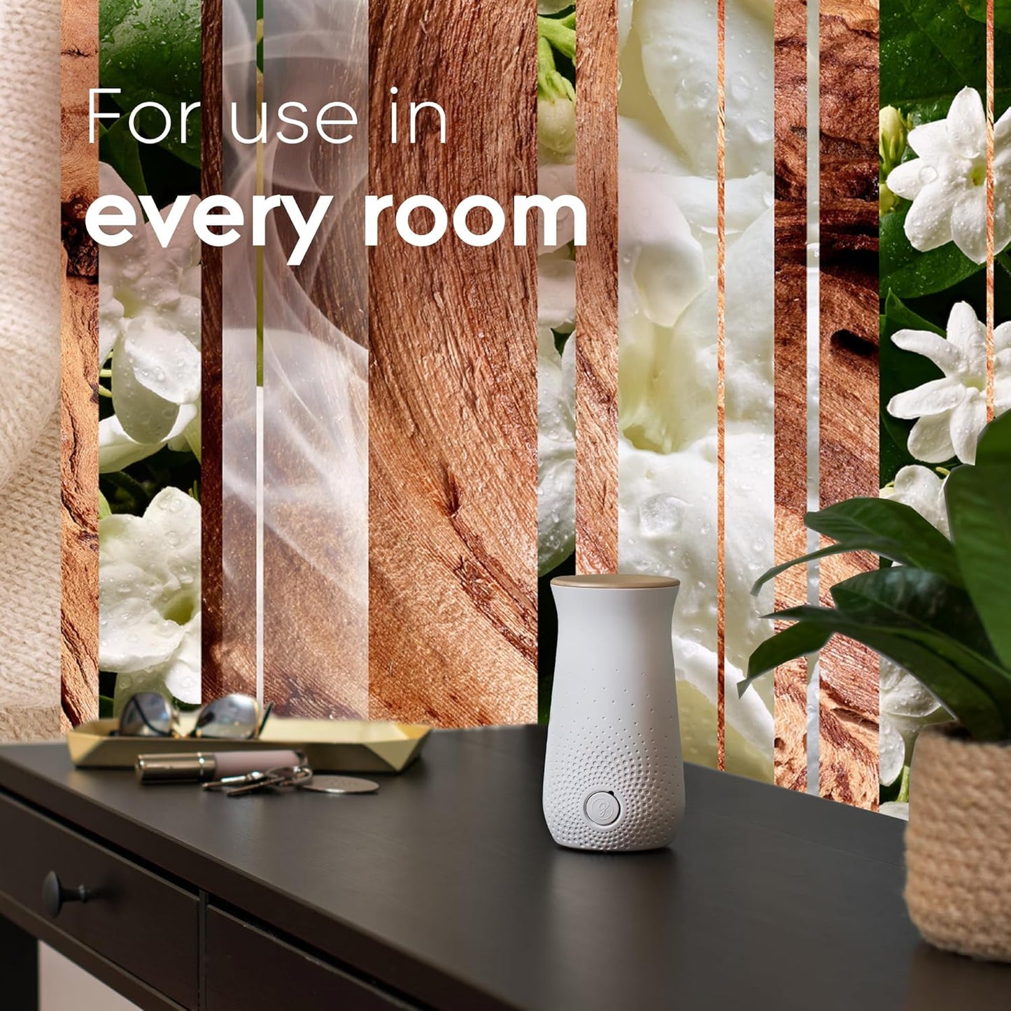 Sense & Spray Air Freshener Refill, Motion Activated Automatic Room Spray and Odour Eliminator for Home, Sandalwood & Jasmine, Duo Pack (2 X 18Ml)
