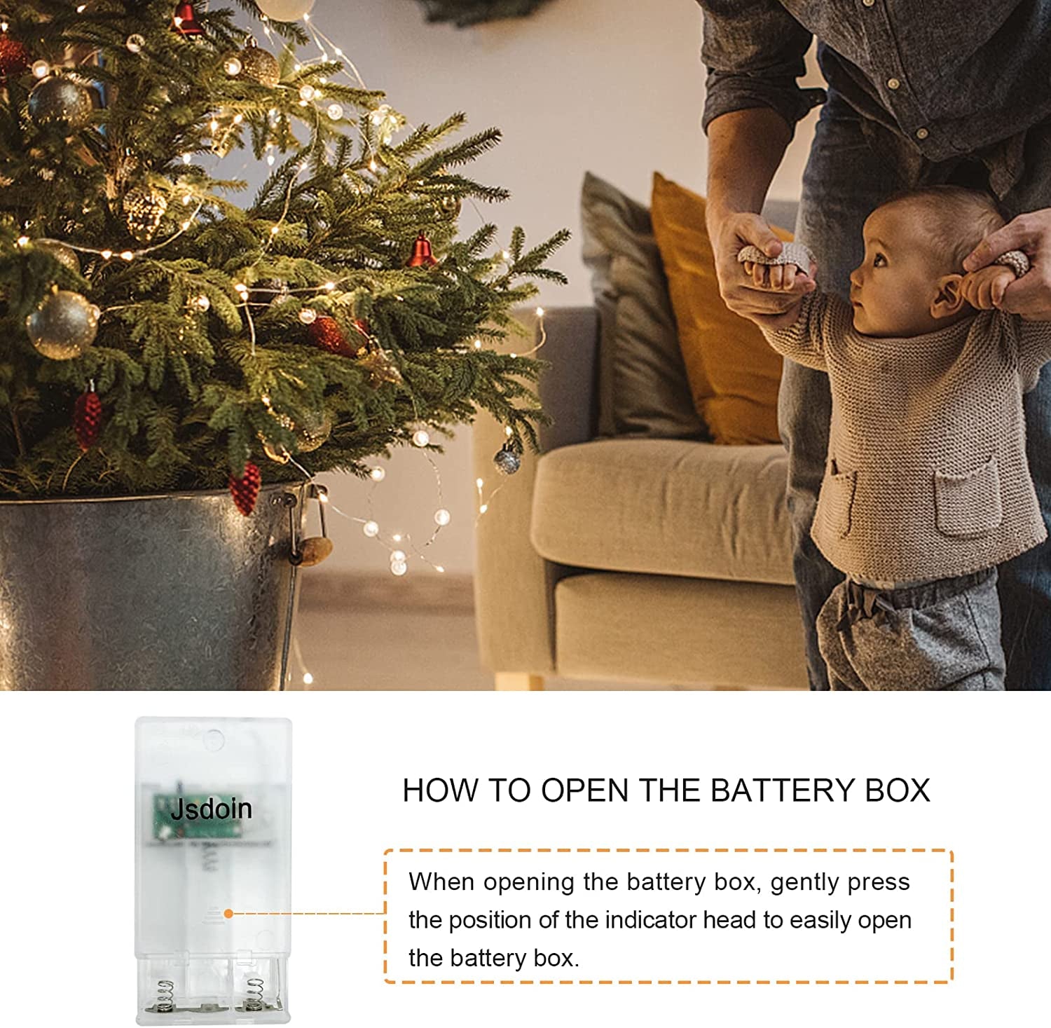 Fairy Lights, 50 LED Battery Operated String Lights Copper Wire Light for Indoor Outdoor Lighting, Bedroom, Wedding Decor, Party, Christmas, Tree Decoration(5M/16Ft,Warm White)