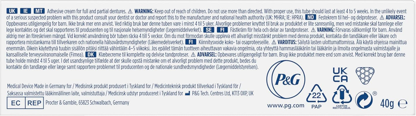 Professional Denture Adhesives Cream, 40 Ml, 'S Best Hold & Antibacterial Action, Precise Application with Super Thin Nozzle, Mint