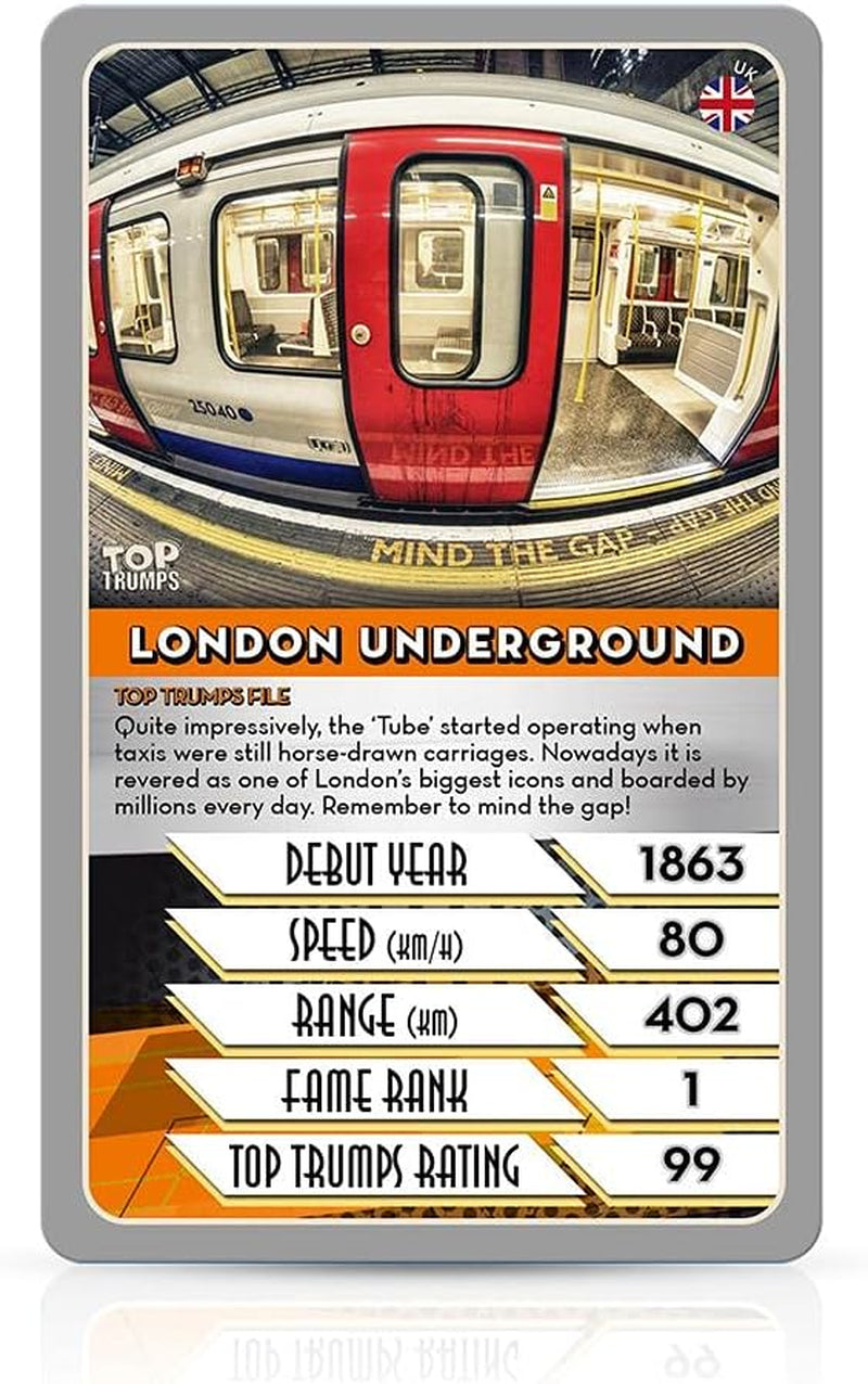 Trains Classics Card Game, Learn about the London Underground, German Ice Trains and Beijing Shanghai in This Educational Packed Game, Gift and Toy for Boys and Girls Aged 4 Plus