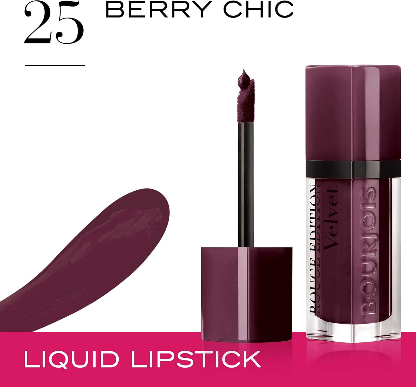 Rouge Edition Velvet Liquid Lipstick 25 Berry Chic Purples, 6.7Ml