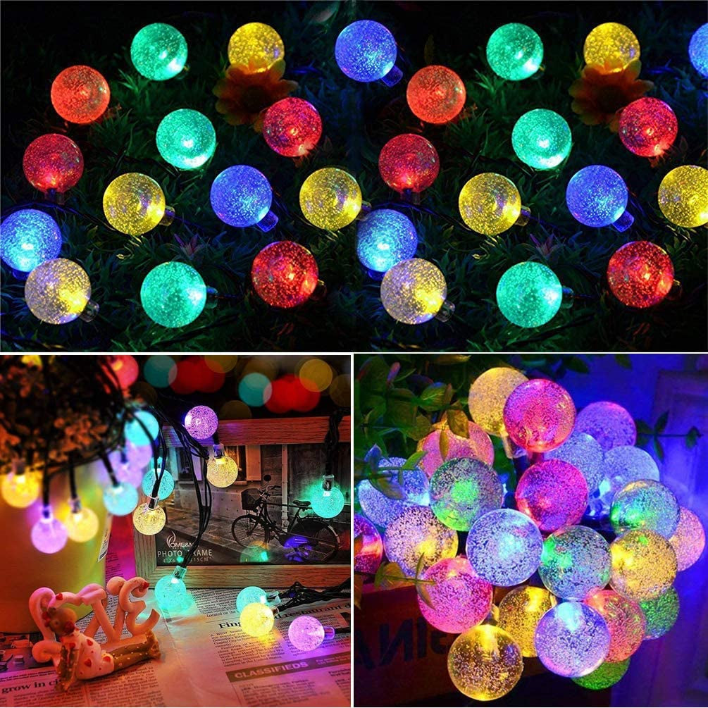 Solar Fairy Lights Outdoor Waterproof, 50LED , 8 Mode 7M/24Ft Indoor/Outdoor String Lights for Garden Patio Yard Home Christmas Parties Wedding(Multi-Coloured)