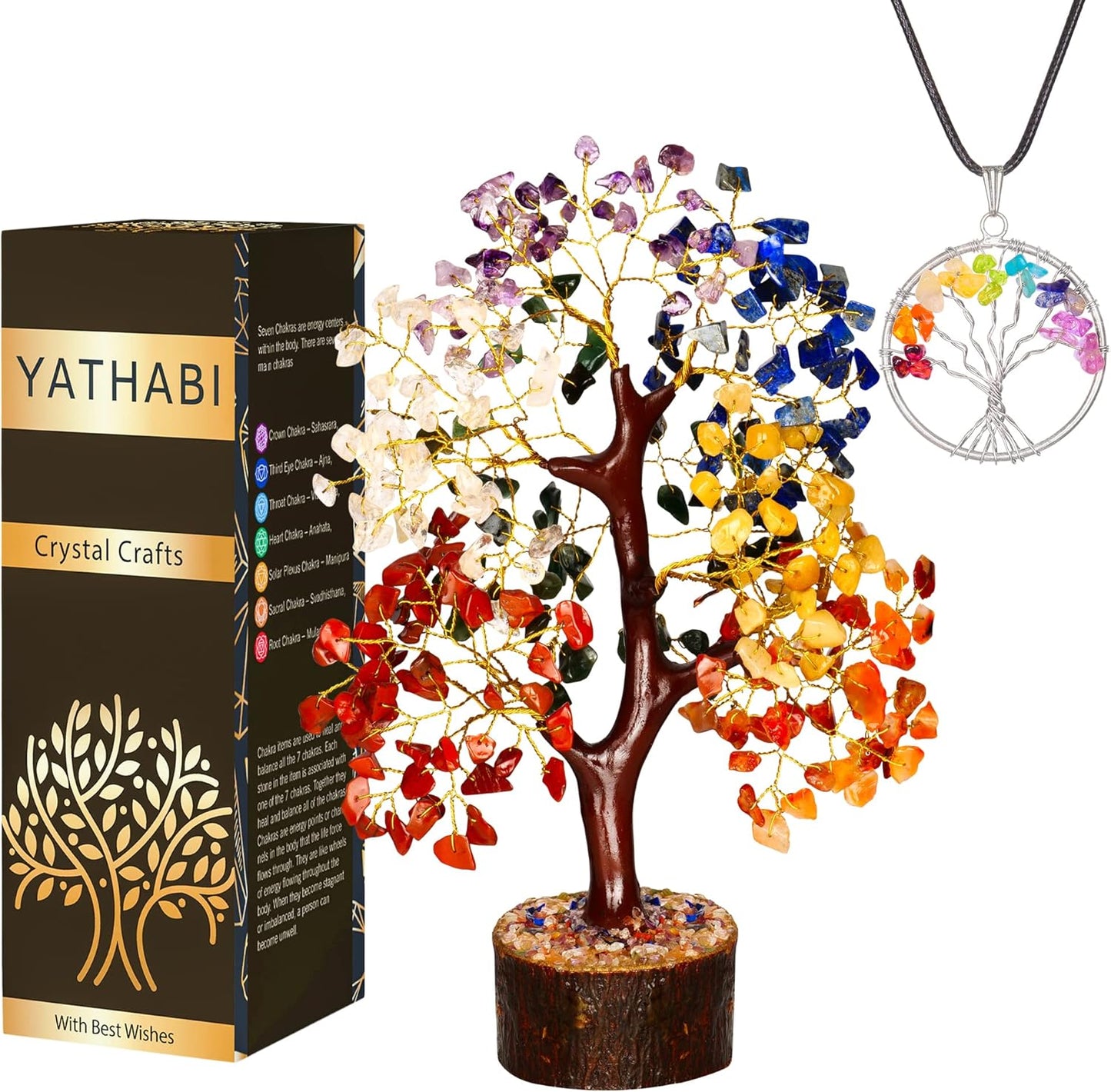 Chakra Tree - Healing Crystals - Crystal Tree of Life Decor - Feng Shui - Crystals and Gemstones - Spiritual Decor - Good Luck Charm - Seven Chakra Tree - Chakra Stone