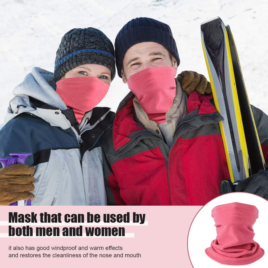 Neck Warmer Snood for Men & Women,Winter Neck Gaiter Fleece Bandana Face Covering Mask Windproof Neck Scarf Neckwear for Outdoor Sports Motorcycle Skiing Running Cycling