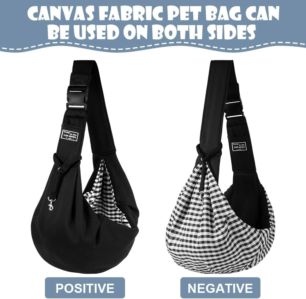 Puppy Carrier Sling,Reversible Hands-Free Dog Carry Sling for Small & Medium Dog Cat,Soft Comfortable Dog Sling,Adjustable Dog Carrier Bag Shoulder Tote Bag for Outdoor Walking Travel Shopping