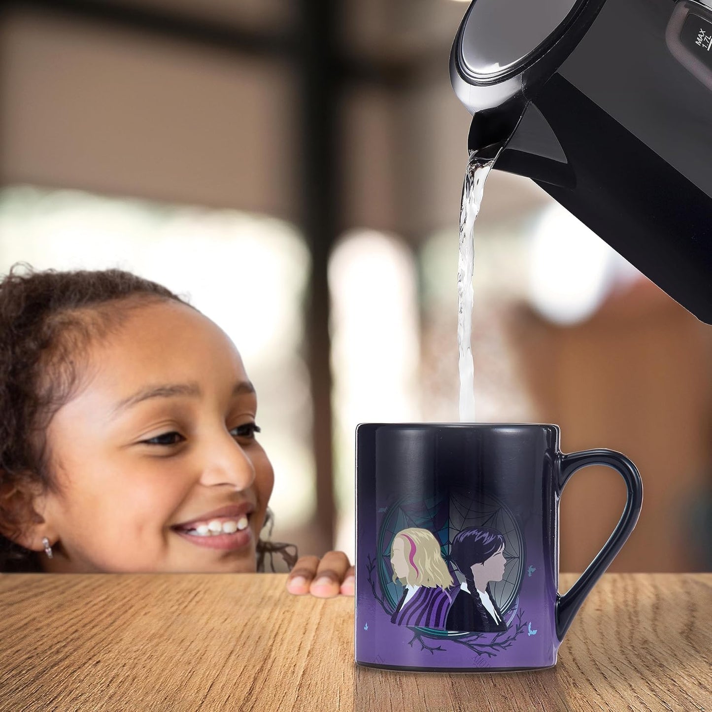Wednesday Official Heat Changing Mug of Wednesday and Enid | Heat Reveals the Nevermore Dorm Window | Official Gift Mug for Fans of the Wednesday Series on Netflix