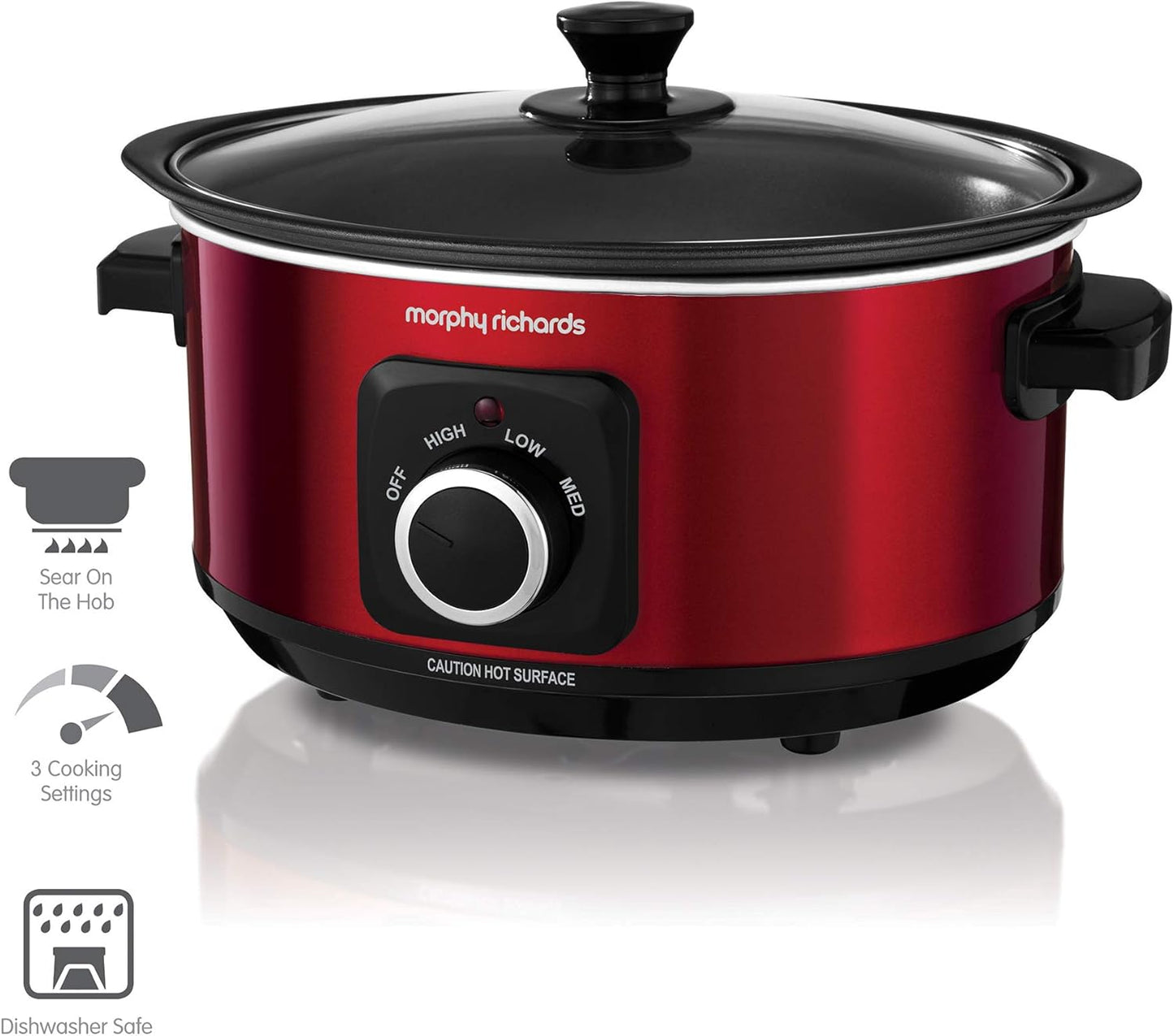 Slow Cooker Sear and Stew 460014 3.5L Red Slowcooker
