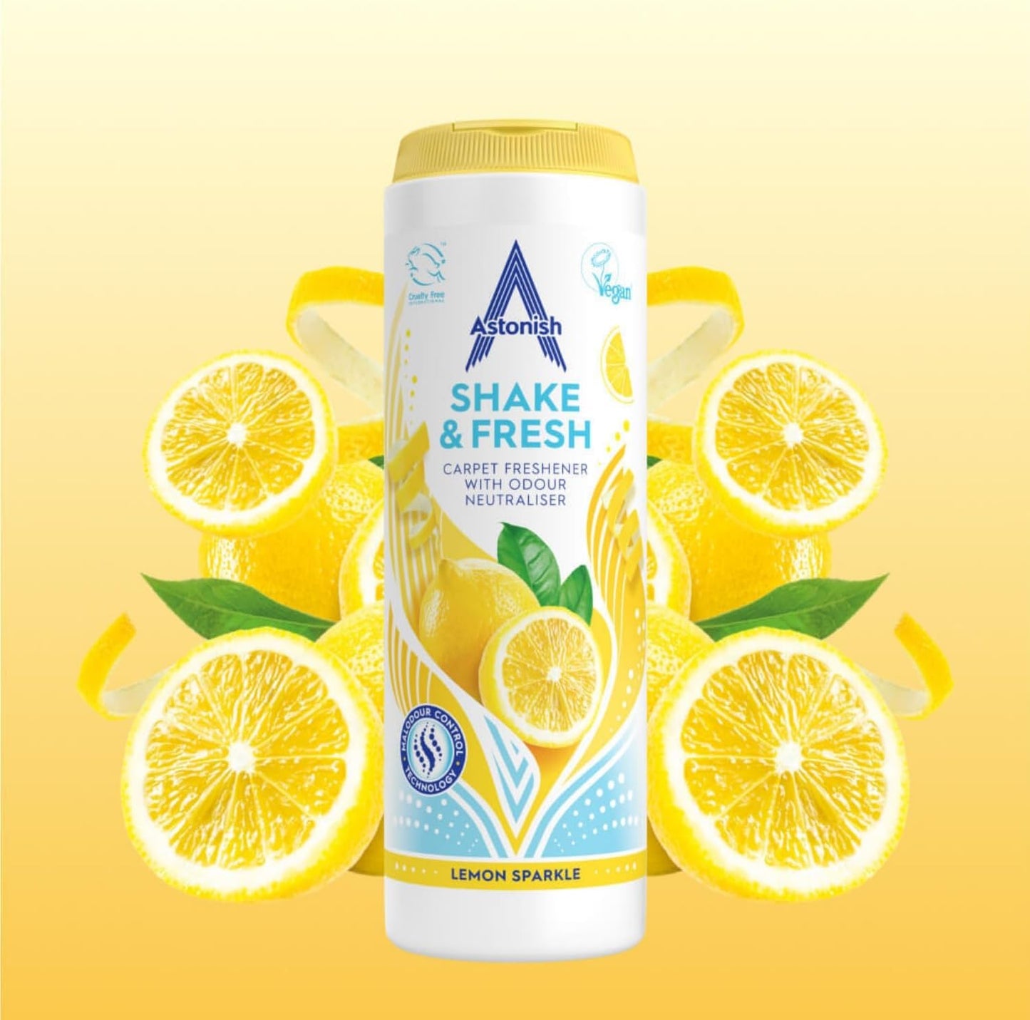 Shake & Fresh Carpet Freshener, Eliminates Odours, Lemon Sparkle, 350G