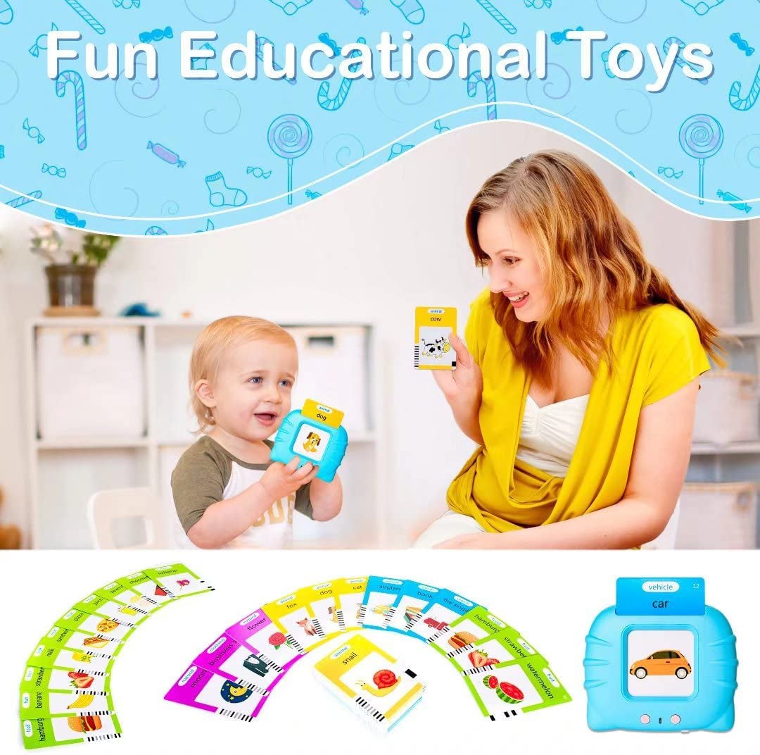 Talking Flash Cards Early Educational Toys for 3 4 5 6 Year Old Baby Boys Girls, Preschool Learning Reading Machine with 224 Words, Montessori Interactive Gift for Kids Toddlers