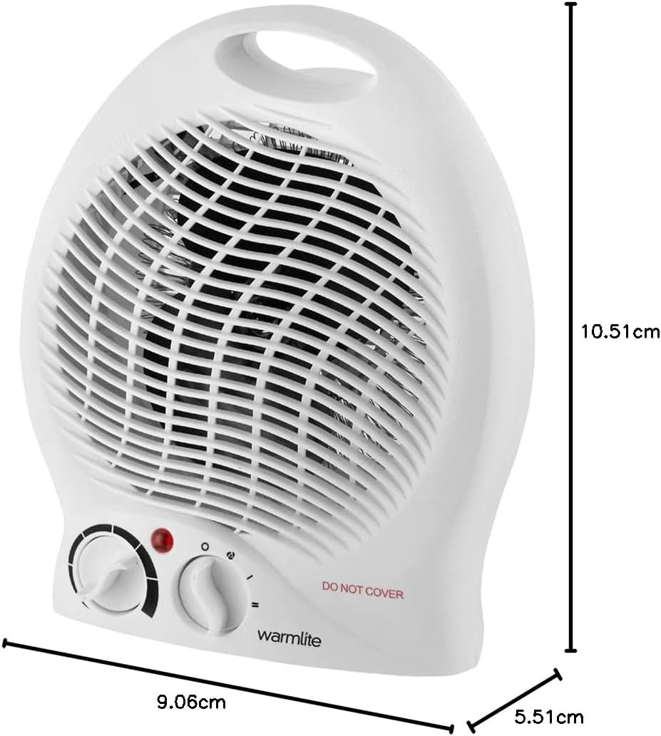 WL44002 Thermo Fan Heater with 2 Heat Settings and Overheat Protection, 2000W, White