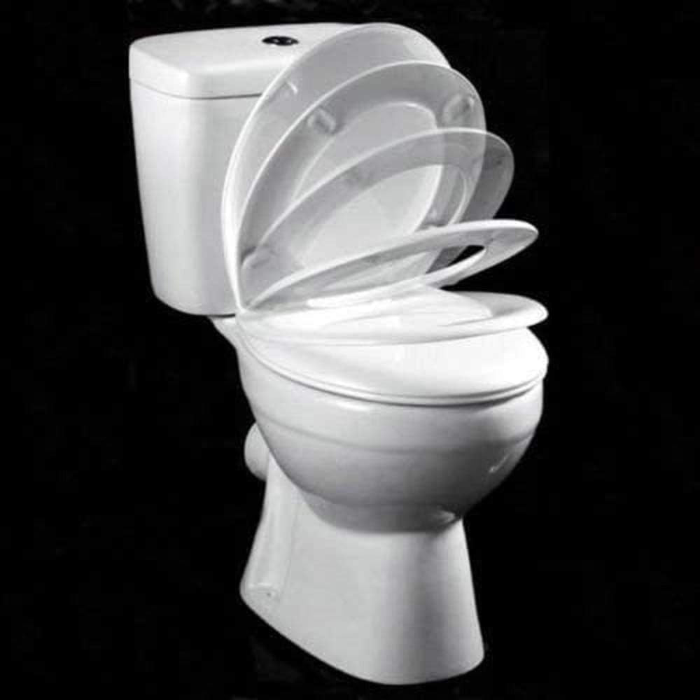 ® Premium Thermoplastic Toilet Seat - Soft Close Hard-Wearing Seat with One Button Hinge Release, O-Shaped - Easy to Clean and Install with Universal Fittings, White