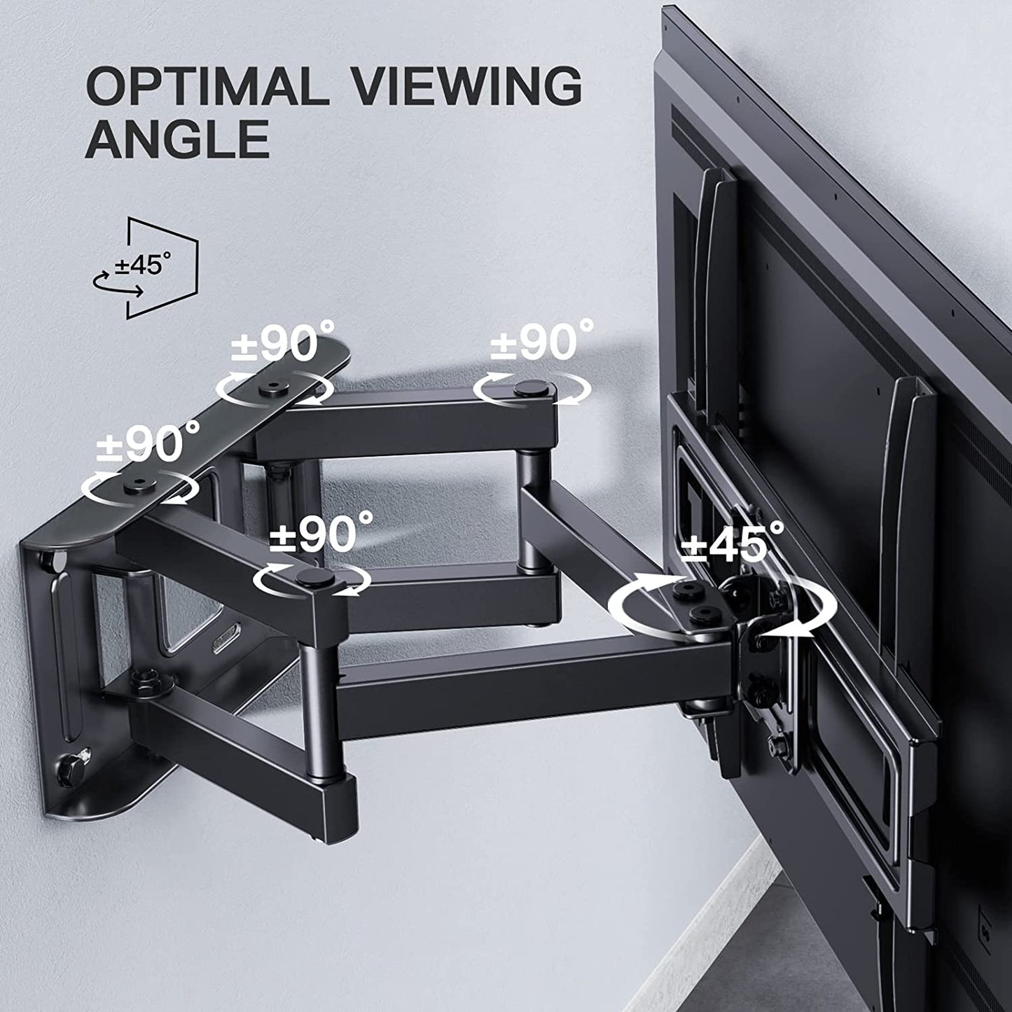 TV Wall Bracket, Swivel Tilt TV Wall Mount for 26-65 Inch Flat & Curved TV up to 45Kg, TV Bracket Max VESA 400X400Mm