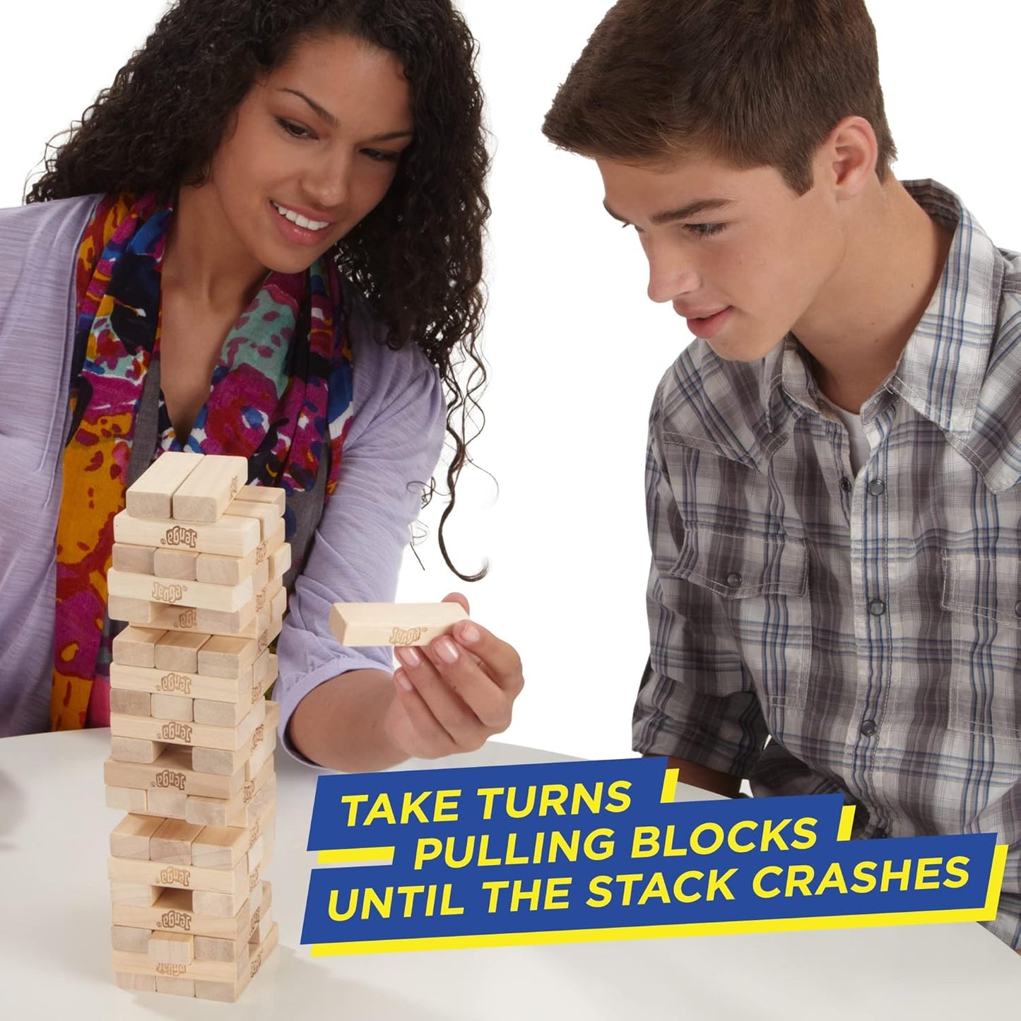 Classic Jenga, Party & Family Game for Children and Adults, for 1 Player or More
