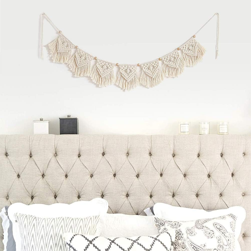 Wall Hanging Tapestry Bohemian Macrame Woven Handmade Cotton Rope Home Decor Craft Christmas Birthday Presents, 110 X 20Cm