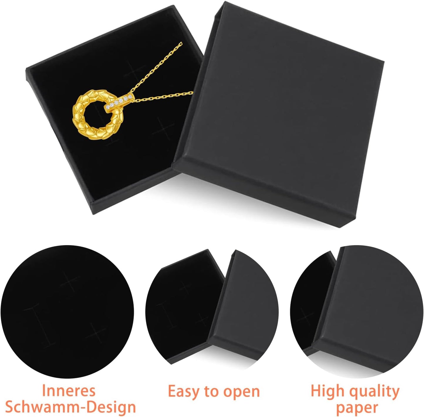 Small Jewellery Gift Box, 4 PCS Square Bracelet Boxes Cardboard Jewellery Boxes Kraft Bangle Box Storage Case for Packaging Necklace Ring Earrings Display