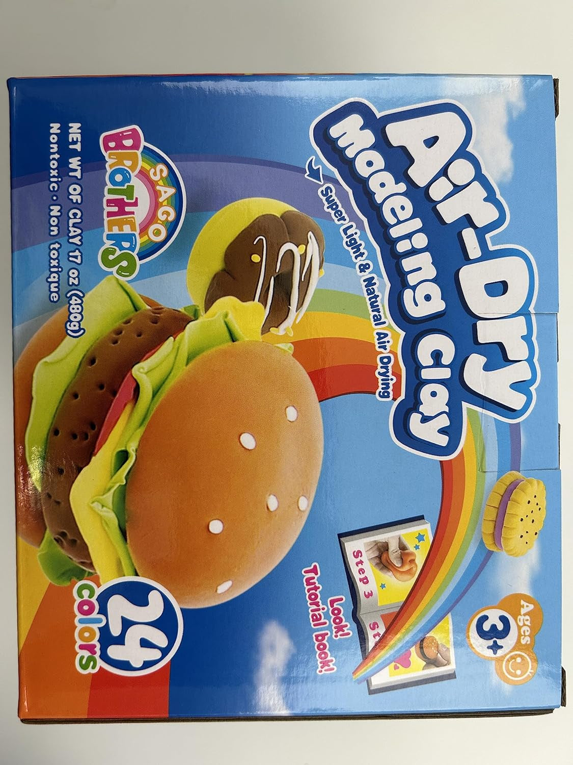 Air Dry Clay,24 Colors Modelling Clay with 3 Tools & Project Booklet,Diy Creative Ultra Soft Light Magic Clay,Arts and Crafts Kits for Kids Boys Girls Toys